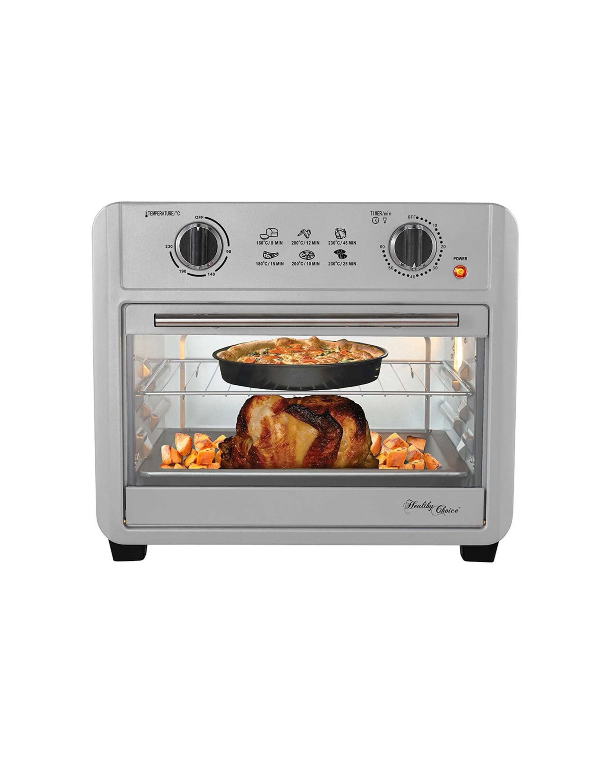 1 Healthy Choice 23l 1700w Electric Convection Fryer Oven W/ Accessories - Silver, 1 of 7