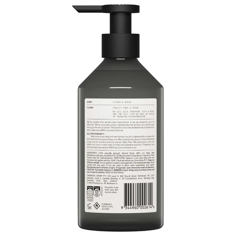 3 Thankyou Hand Sanitiser Botanical Grapefruit 500mL, 3 of 3