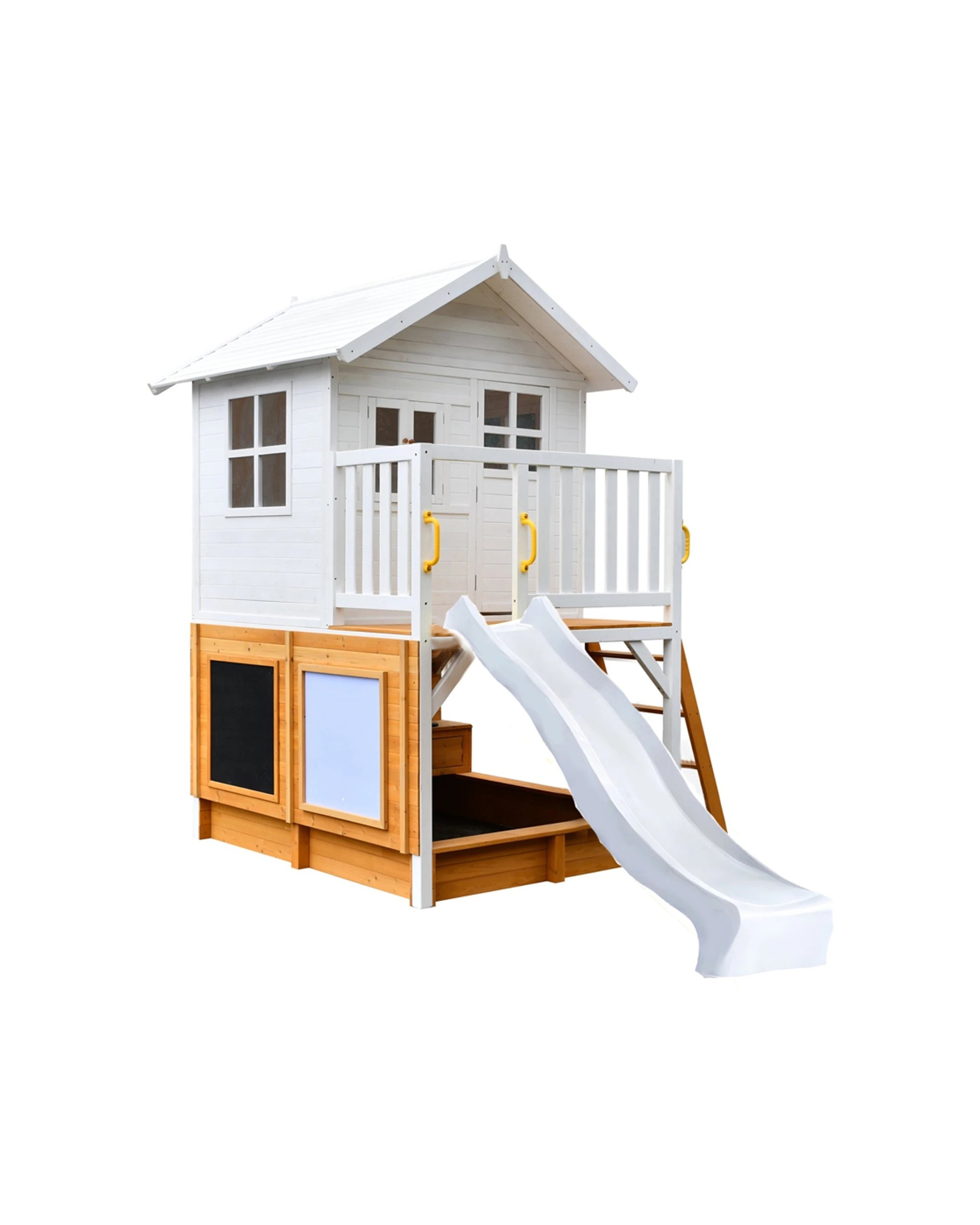 1 KIDZSHACK Inspiration Kids Cubby House With Kitchen Activity Wall Slide - White, 1 of 3