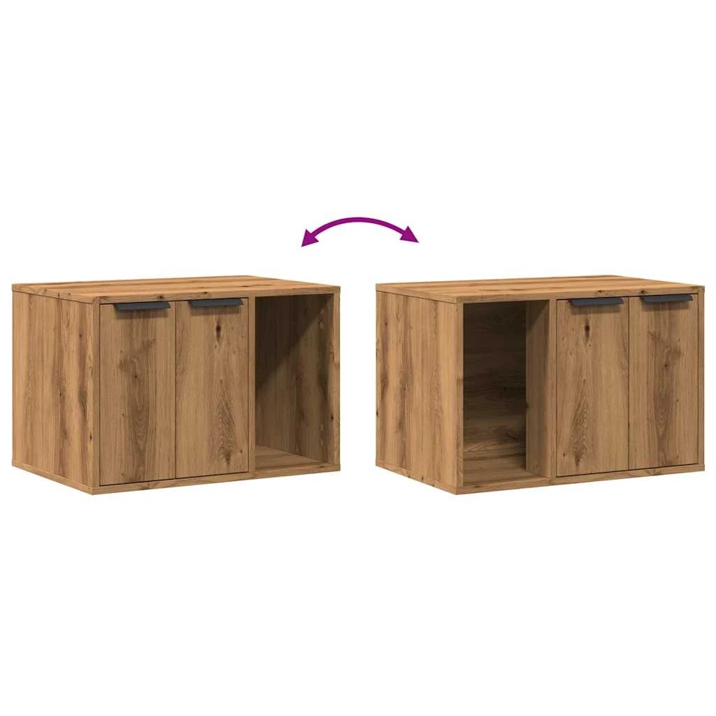 6 vidaXL Cat Litter Box Enclosure Engineered Wood - Brown, 6 of 9