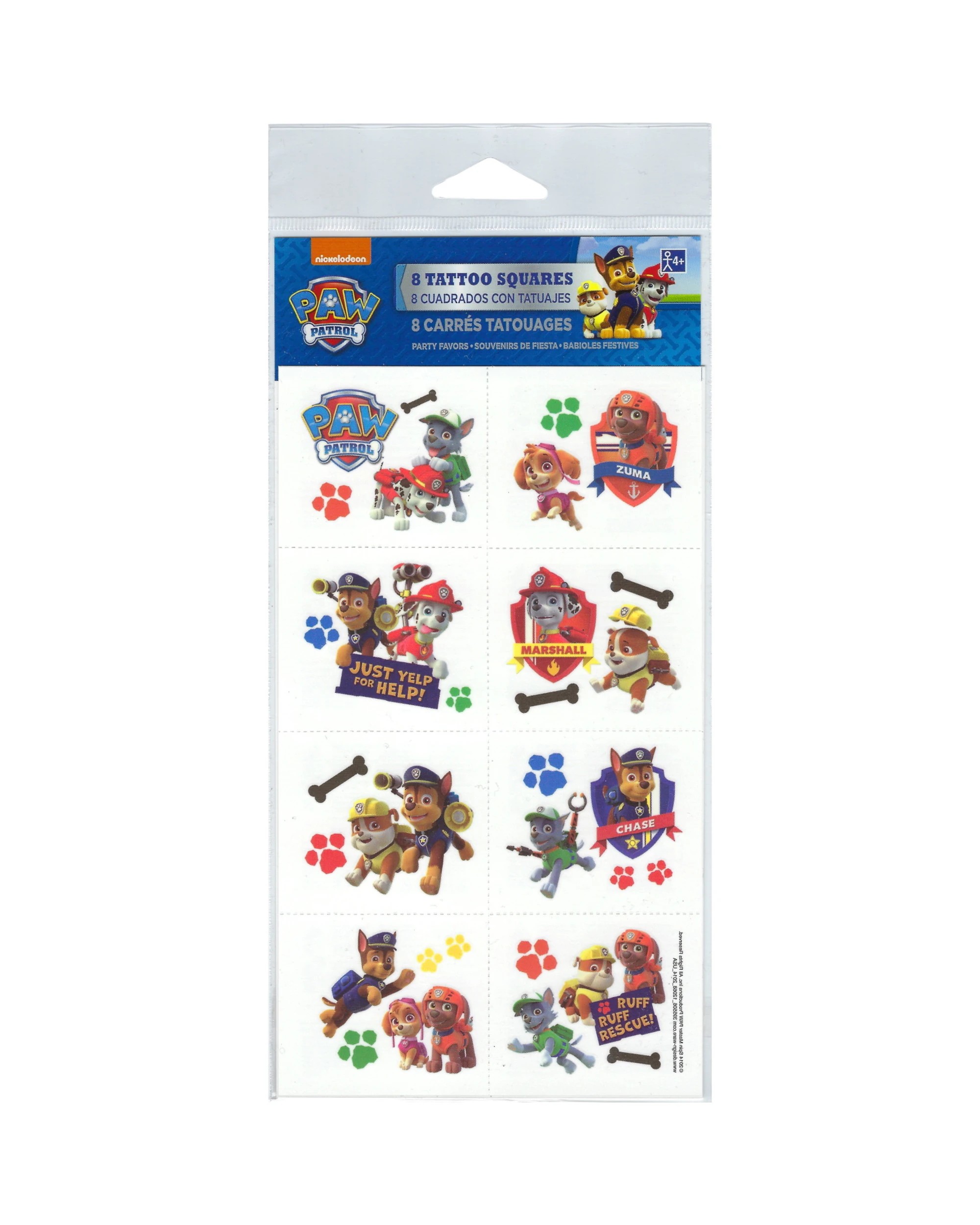 1 PAW Patrol Paw Patrol Tattoos 1 Sheet, 1 of 1