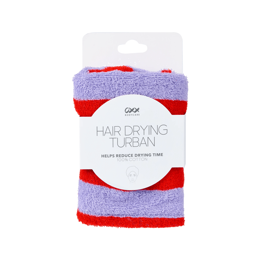3 OXX Bodycare Hair Drying Turban - Purple and Red, 3 of 3