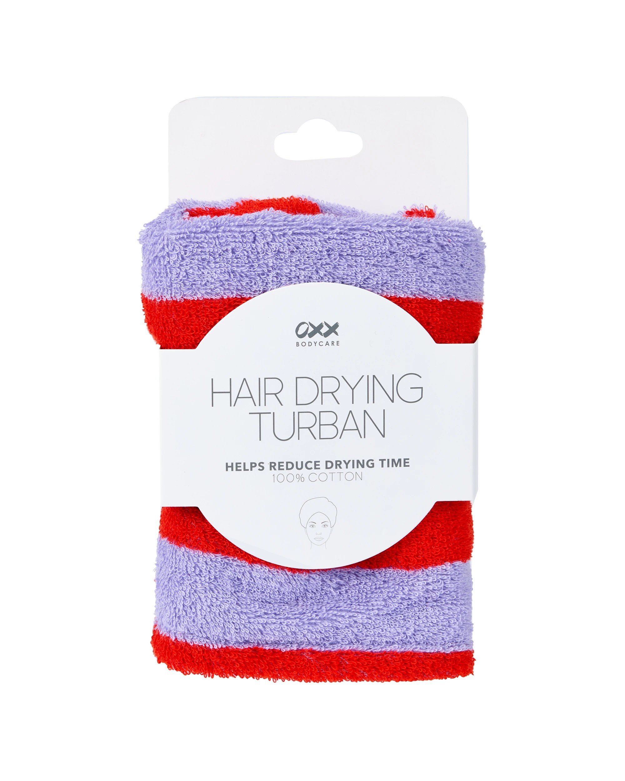 3 OXX Bodycare Hair Drying Turban - Purple and Red, 3 of 3