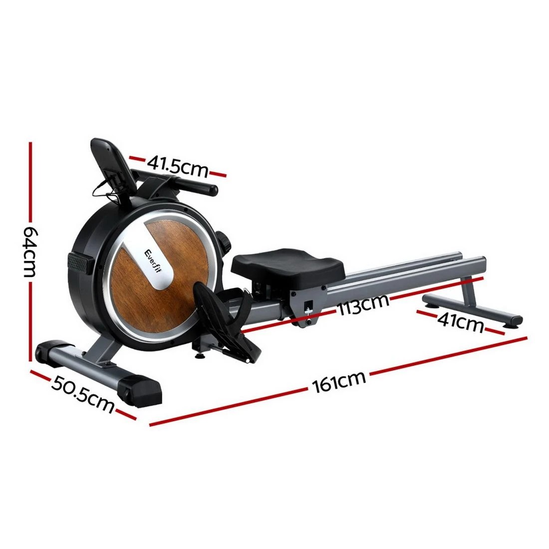 2 Everfit 16 Level Magnetic Rowing Machine for Home with App Connect Walnut - Pine, 2 of 2
