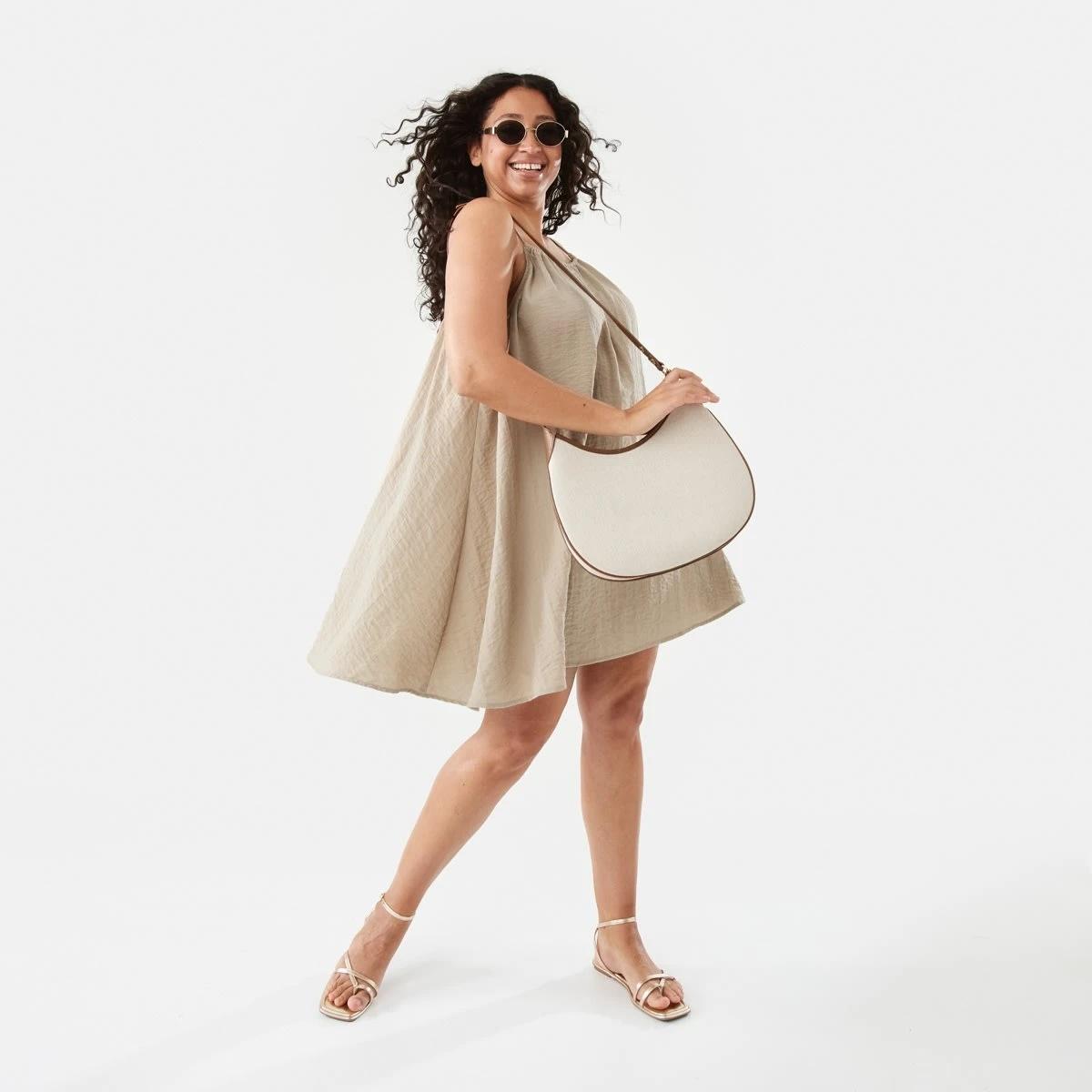 9 Woven Contrast Shoulder Bag Nat Tan, 9 of 10
