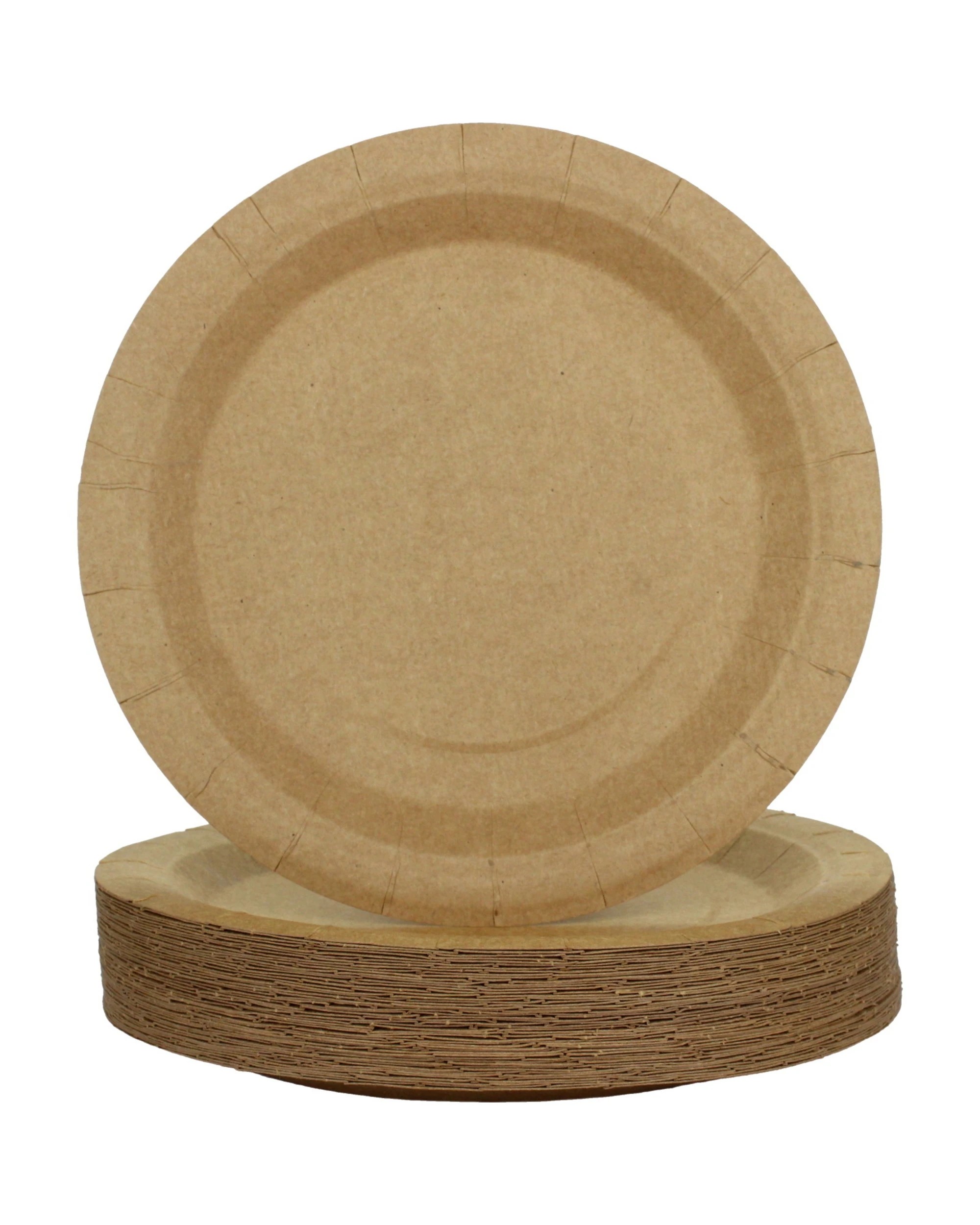 1 Partyrama Brown Kraft Paper Large Plates Bulk Pack of 50 - Brown, 1 of 1