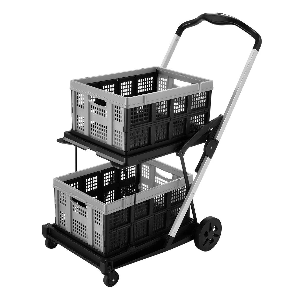 1 AUSWAY Folding Hand Truck Dolly Luggage Utility Cart Shopping Trolley Collapsible, 1 of 3