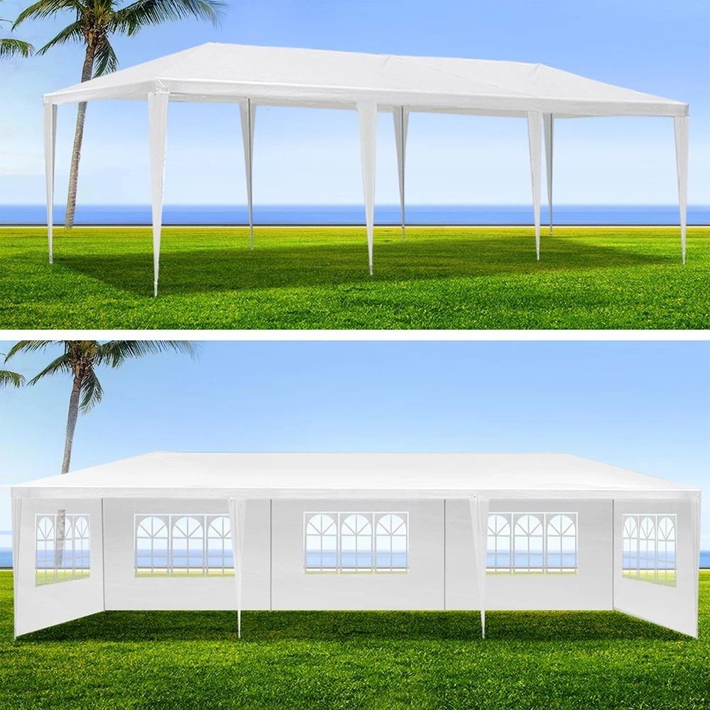 5 Instahut Gazebo 3x9m Marquee Wedding Party Tent Outdoor Camping Side Wall Canopy 5 Panel - White, 5 of 6