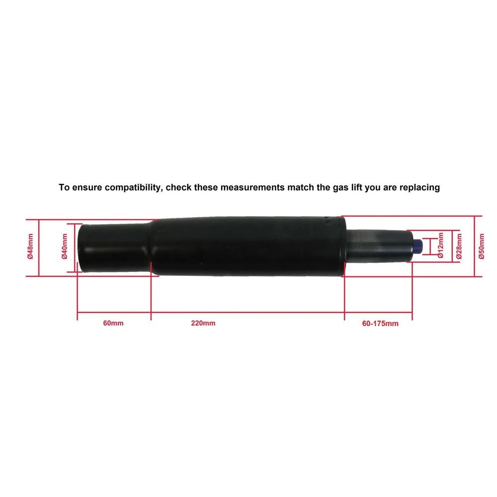 2 Chair Gas Lift for Raised Bases 160kg Black, 2 of 3