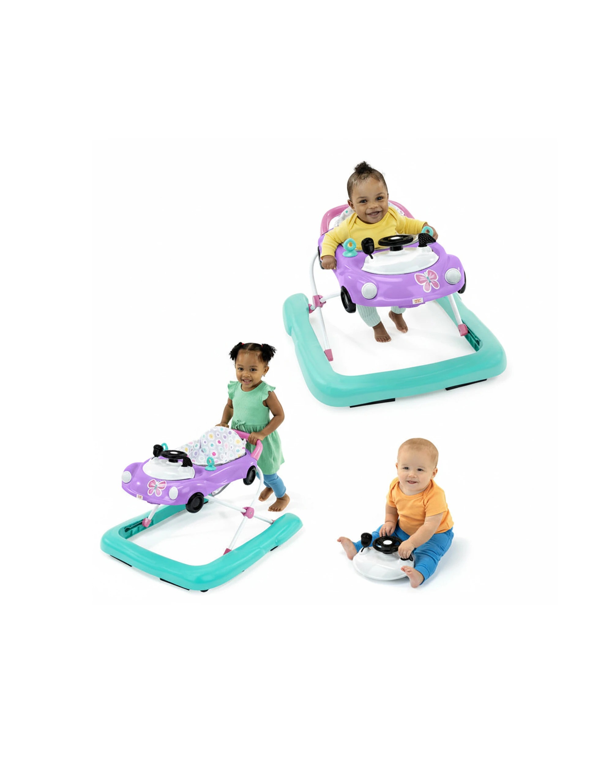 3 Bright Starts Little Speedster 3 In 1 Sports Car Baby Walker 6-24 Months - Purple, 3 of 7