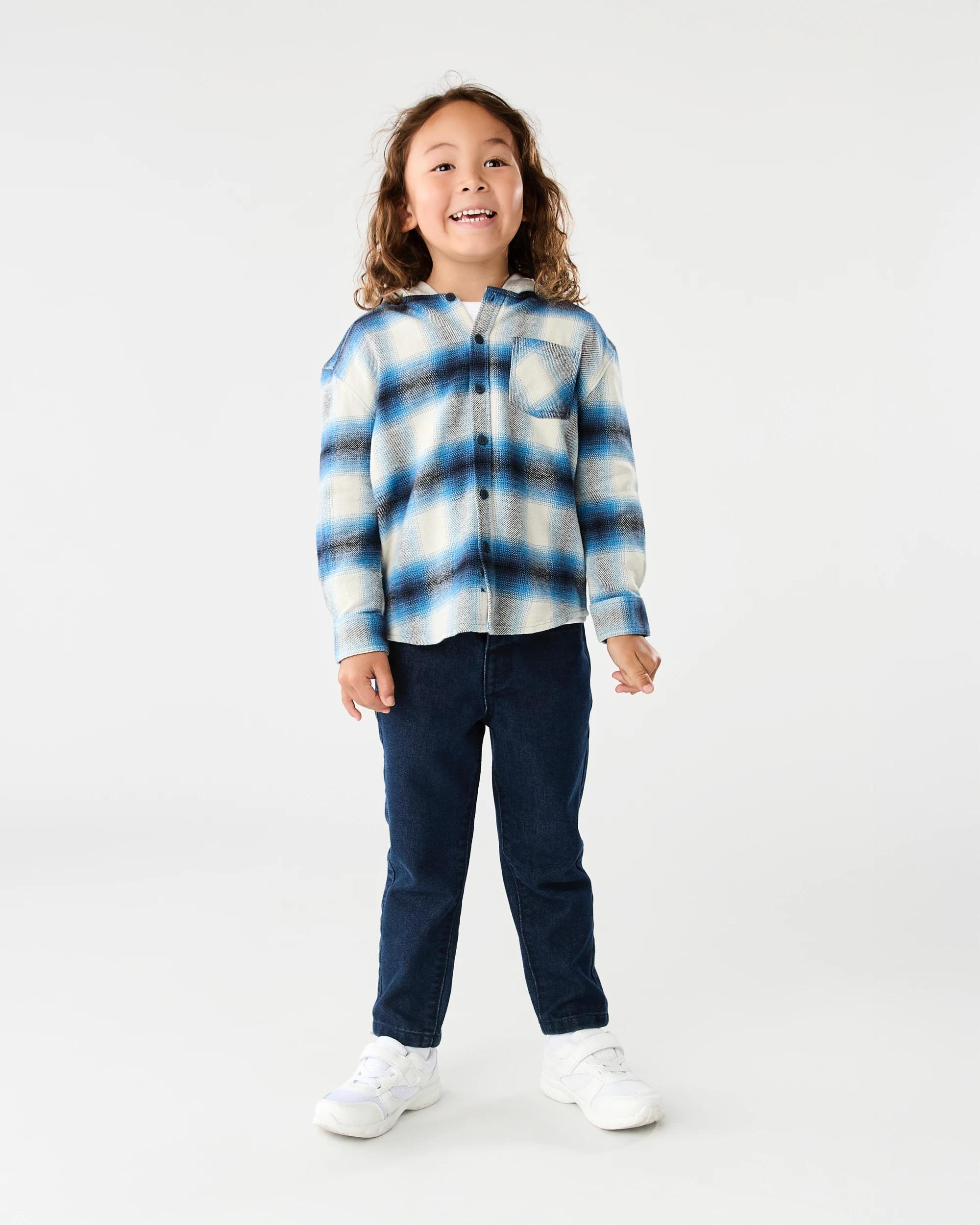 6 Yarn Dye Flannel Shirt with Hood Mlt Pld Bl, 6 of 6