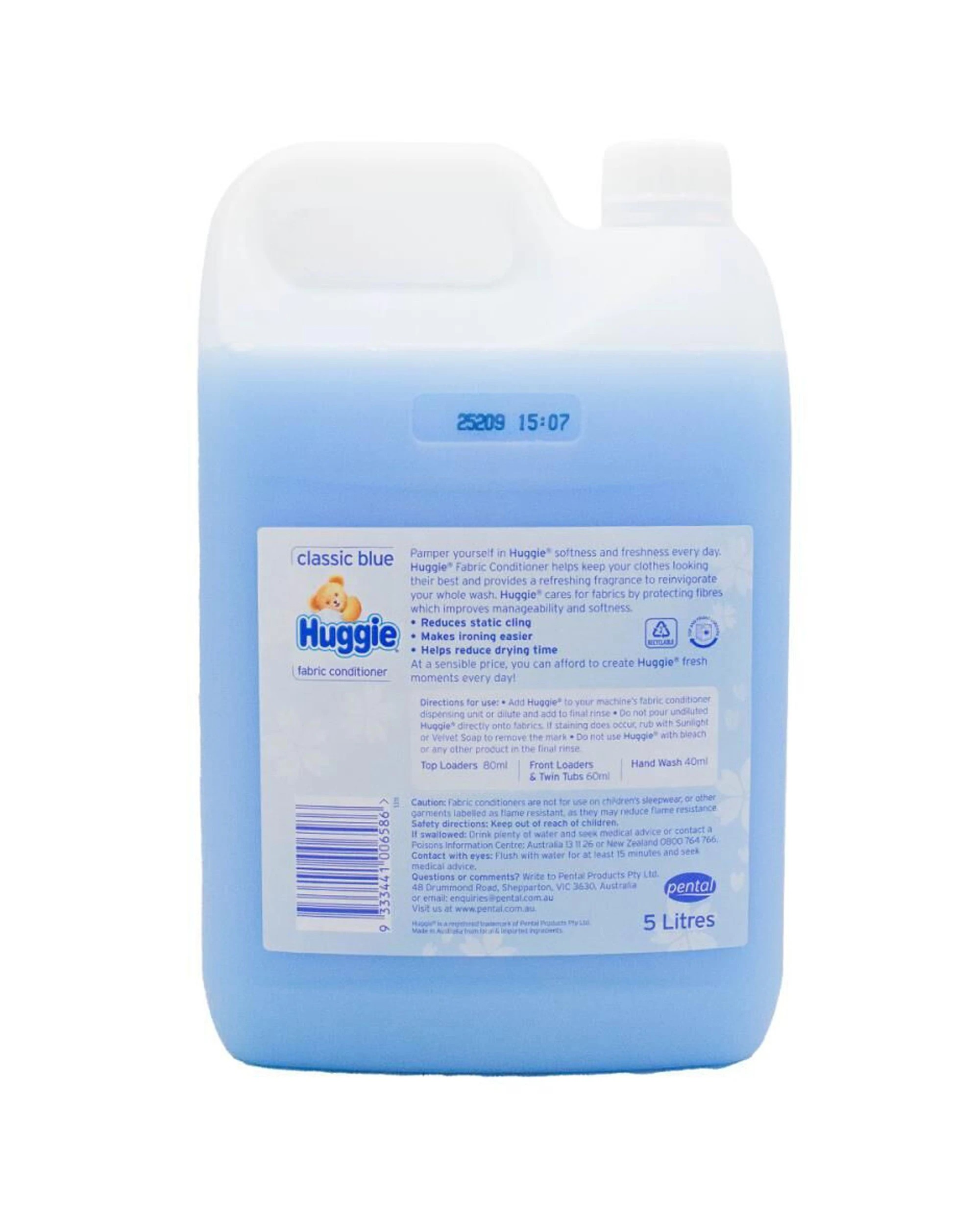 3 Huggie 4PK Liquid Fabric Conditioner Softener Classic 5L 60+ Loads - Blue, 3 of 3
