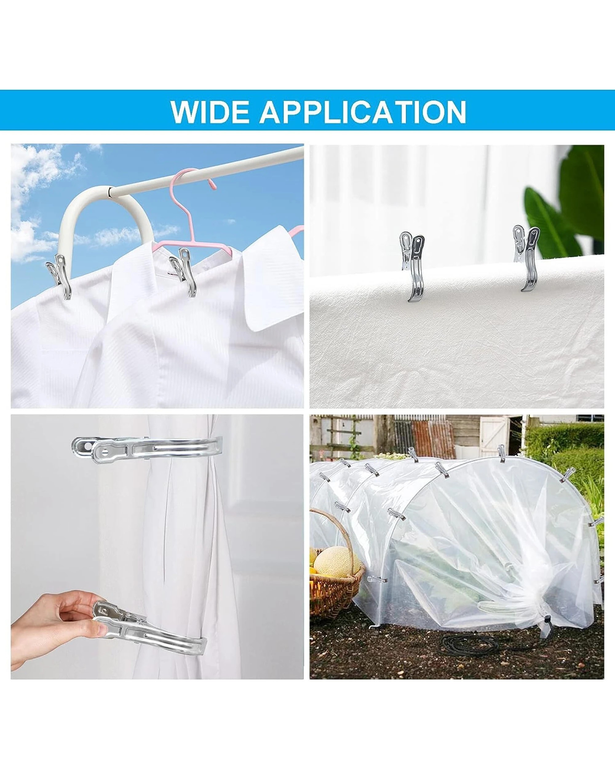 3 BR Home 6x Stainless Steel Clothes Pegs Laundry Clips Washing Line, 3 of 4