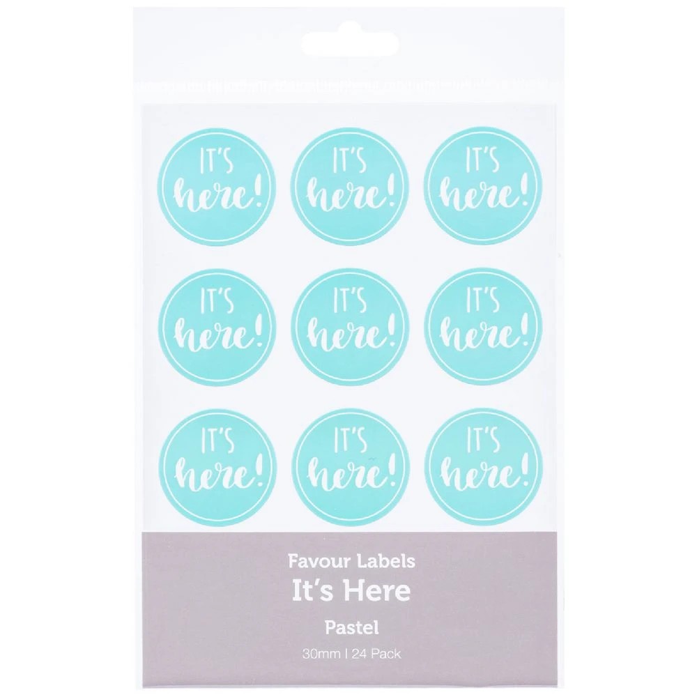 1 It's Here Stickers Pastel Blue 24 Pack, 1 of 2