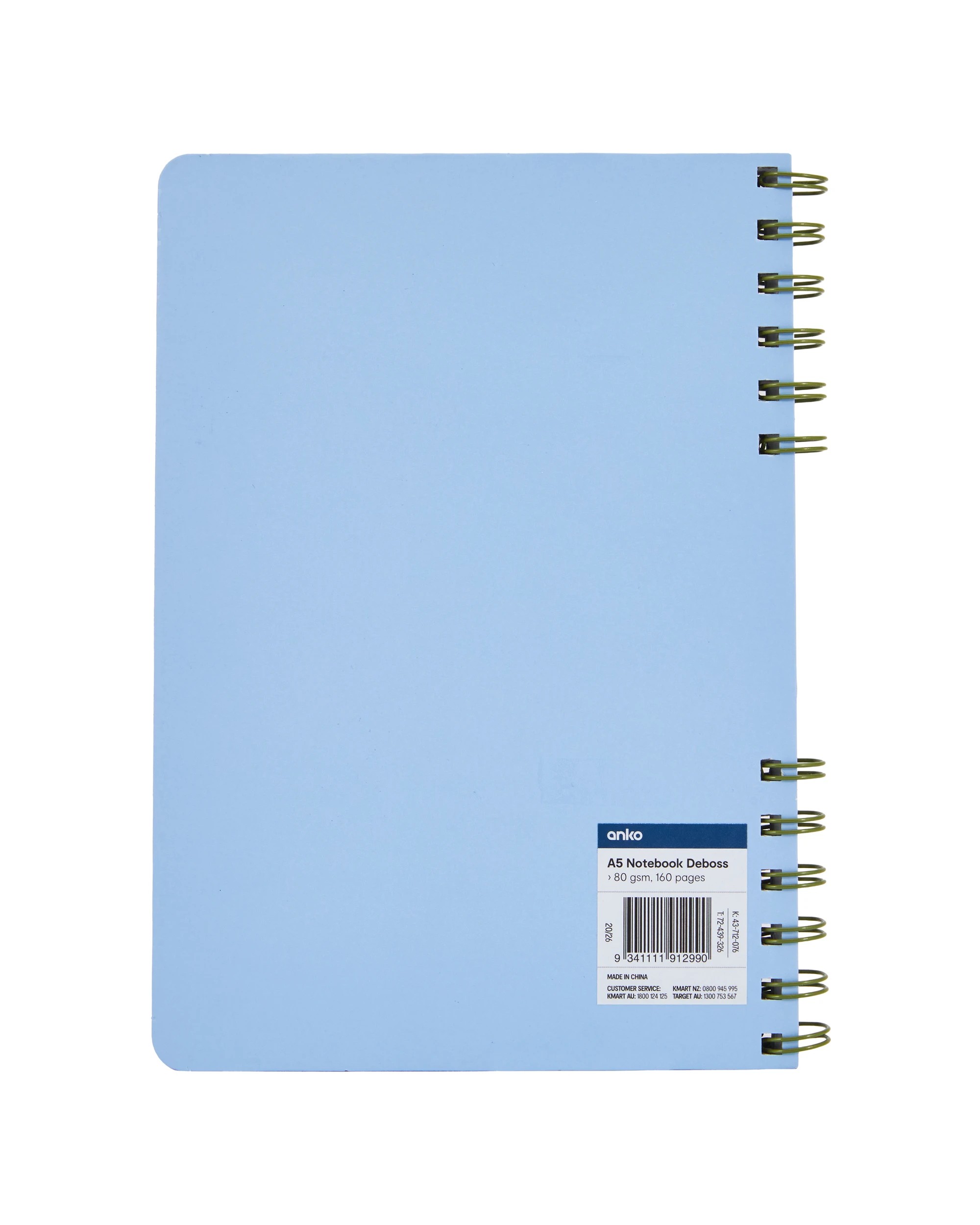 4 A5 Notebook Blue Deboss 80gsm 120 Pages, 4 of 4