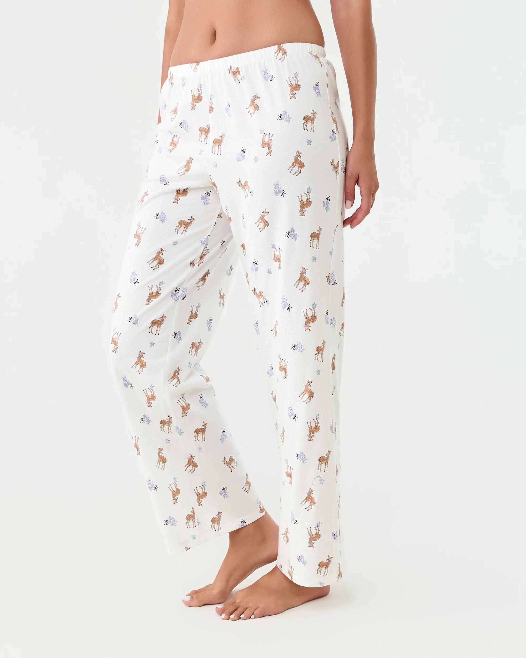 2 Cotton Print Knit Pants Deer Frl, 2 of 4