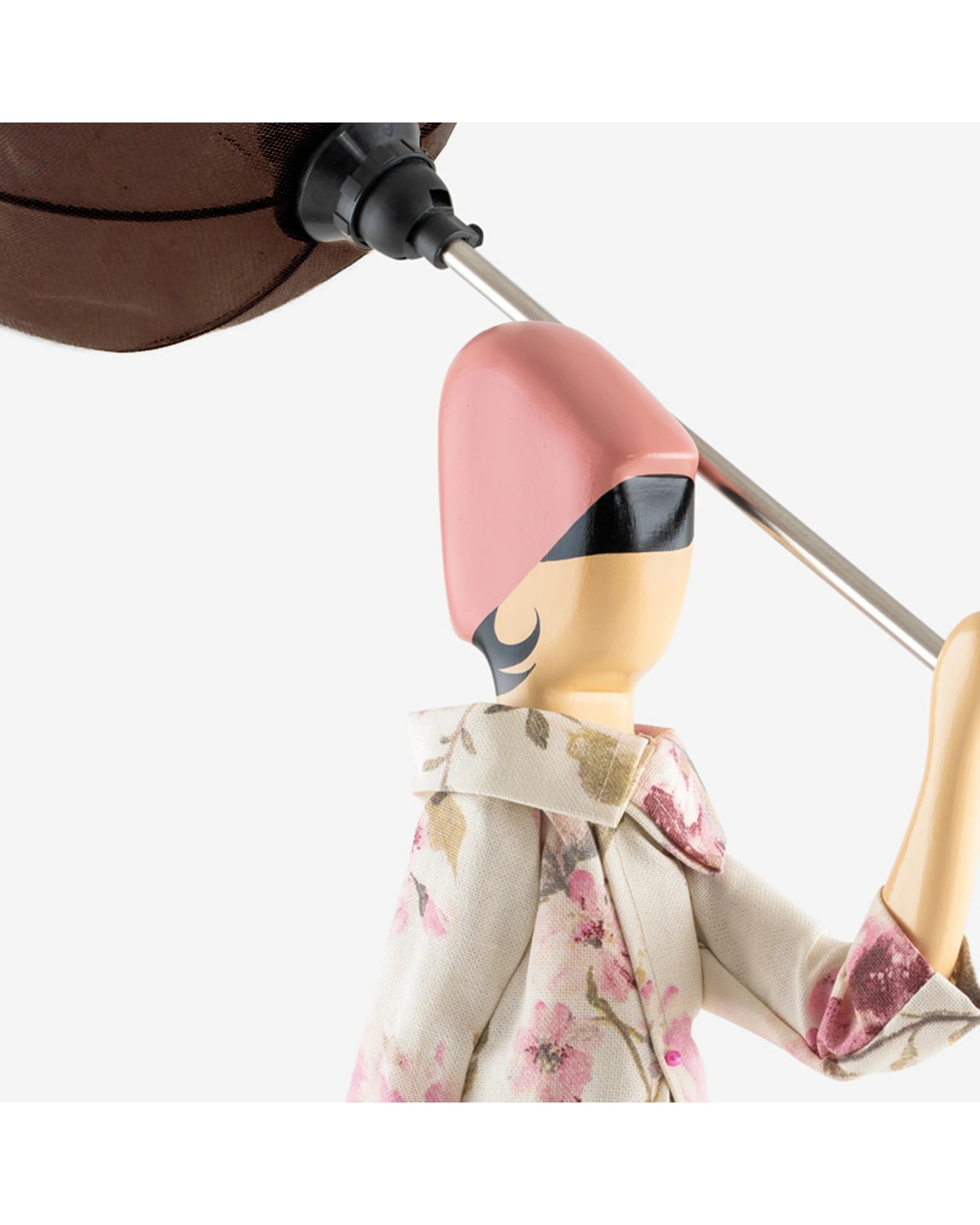 2 Skitso Girl Lamp Wooden Base Fabric Detailing Novelty Home Decor Accent Lamp - Natural, 2 of 4