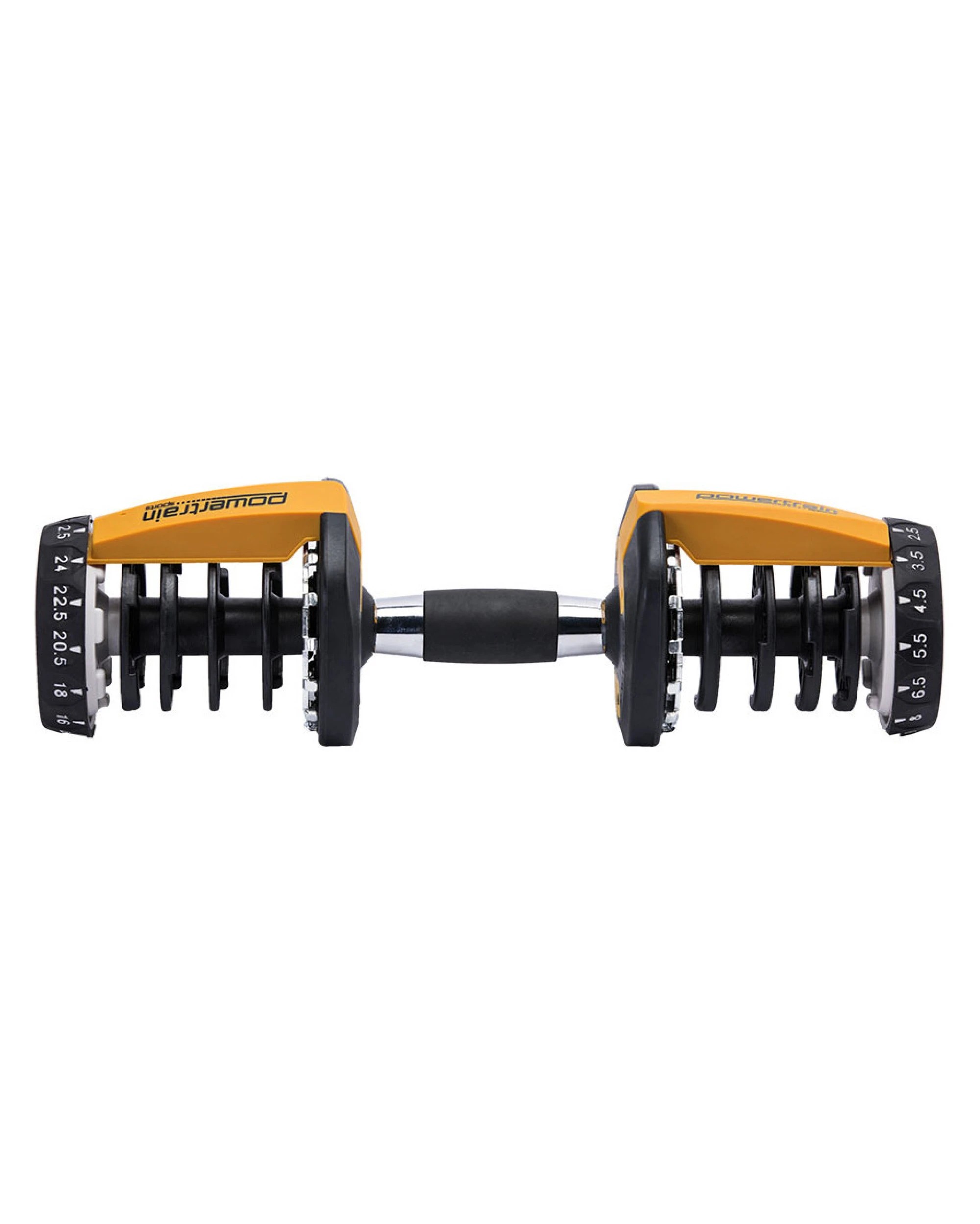 1 Powertrain Sports 1x Adjustable Home Gym Handle for 24kg Gold Dumbbell only - Silver, 1 of 3