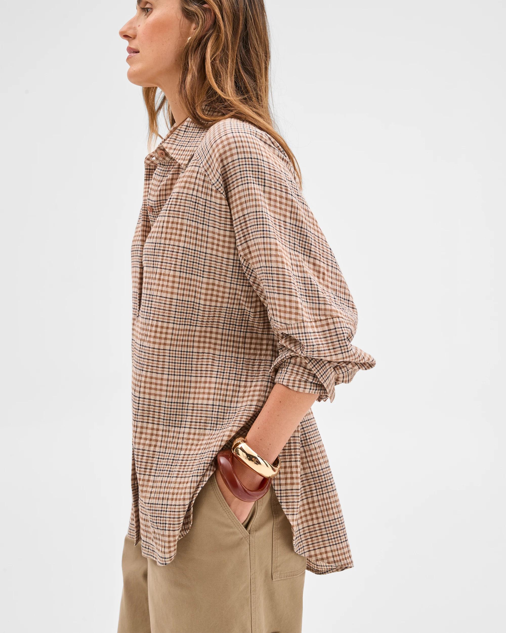 3 Target Woman Australian Cotton Check Shirt PARTRIDGE CHECK, 3 of 7