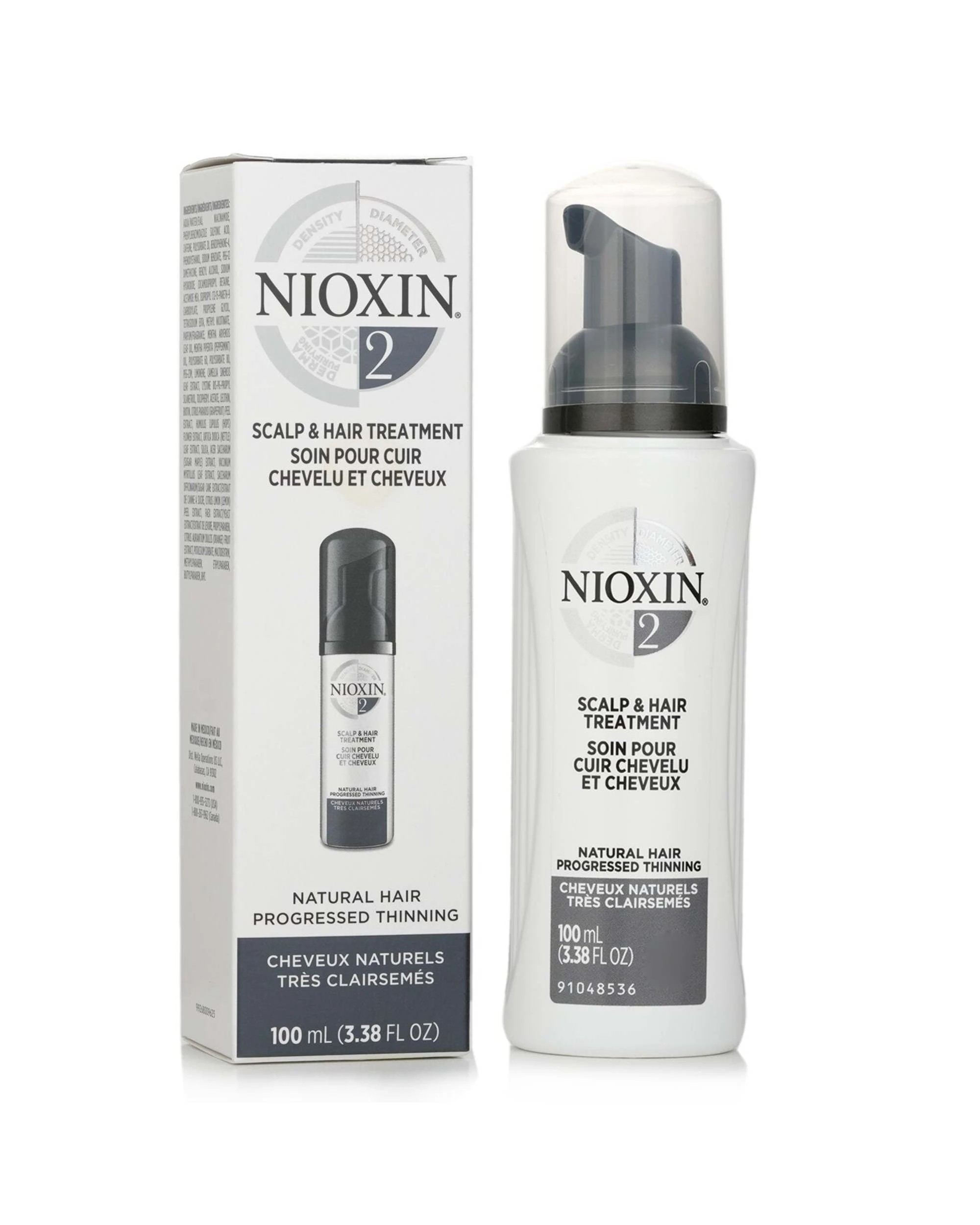 2 Nioxin Diameter System 2 Scalp & Hair Treatment (Natural Hair, Progressed Thinning)  100ml/3.38oz, 2 of 3