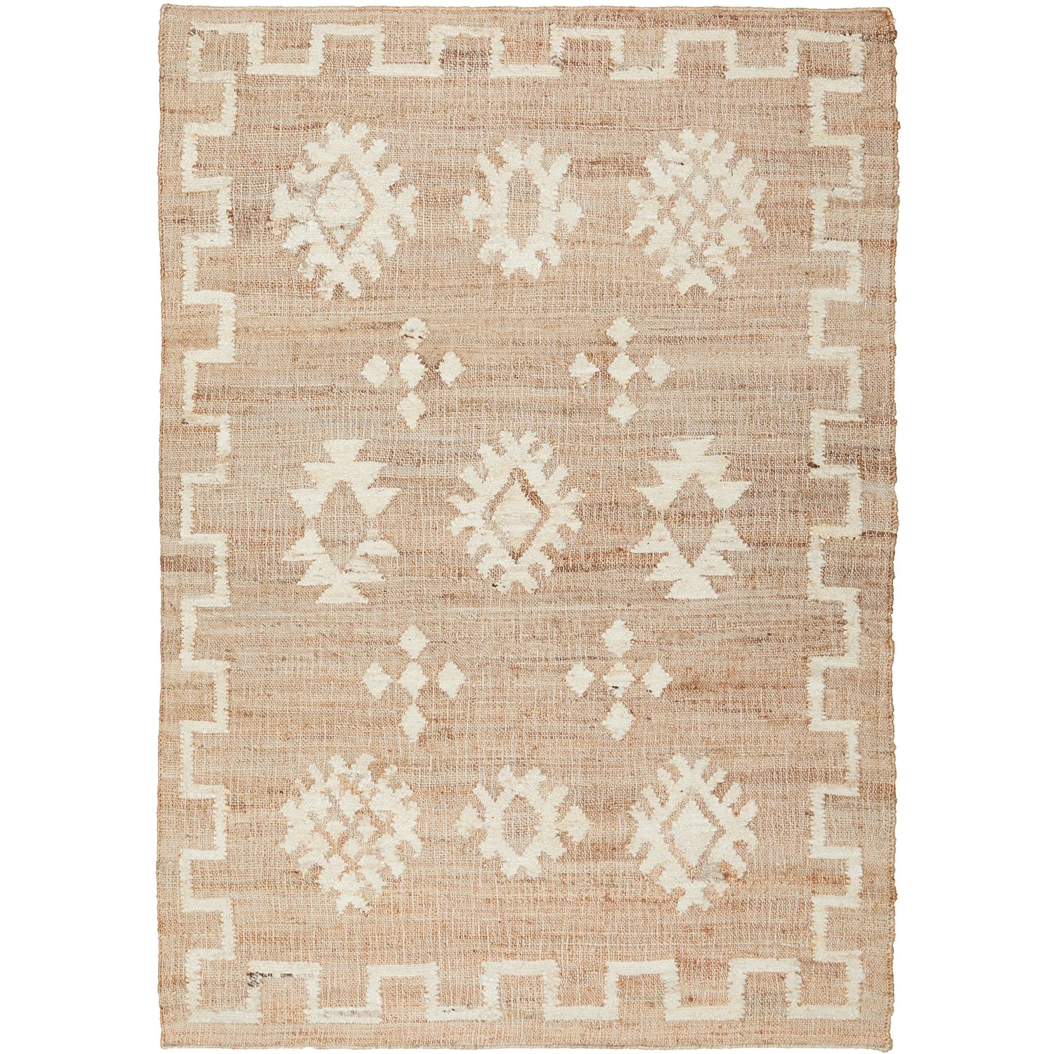 2 Common Ground Rugs Kalahari Carla 225x155cm - Medium Hand Woven Wool & Jute Floor Rug - Beige, 2 of 8