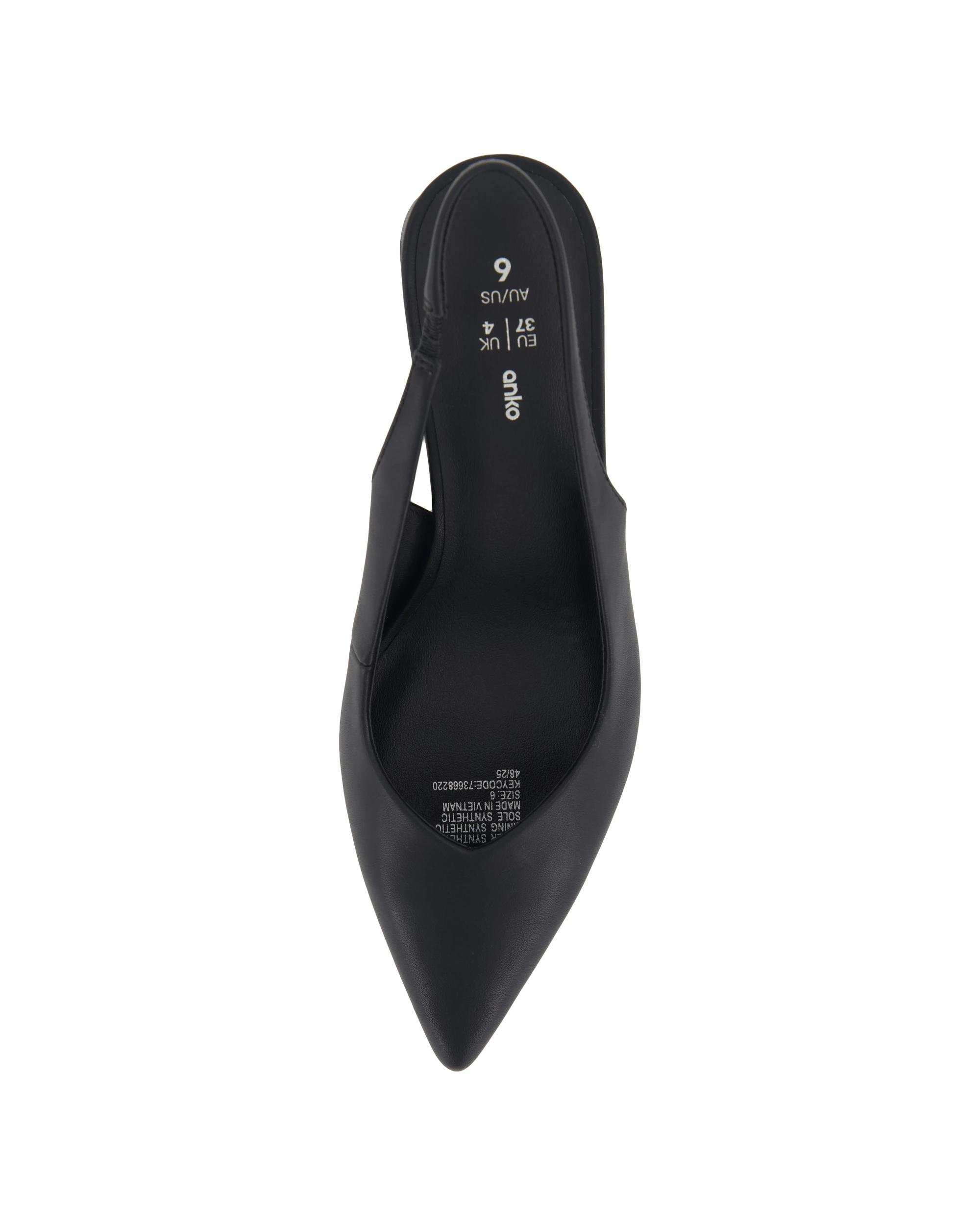 3 Slingback Block Heels Black, 3 of 5