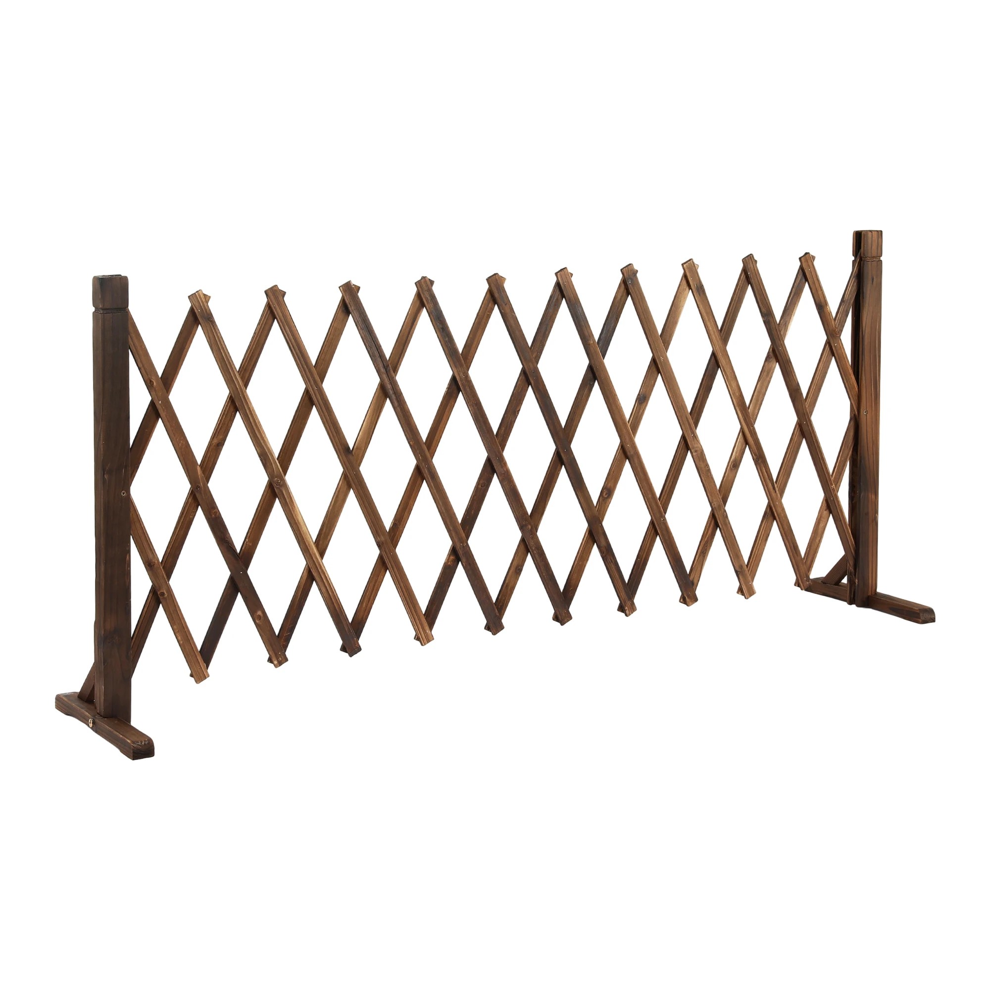 1 Gardeon Garden Fences Expandable Wooden Trellis Fence Plant Frame 200cm - Charcoal, 1 of 8