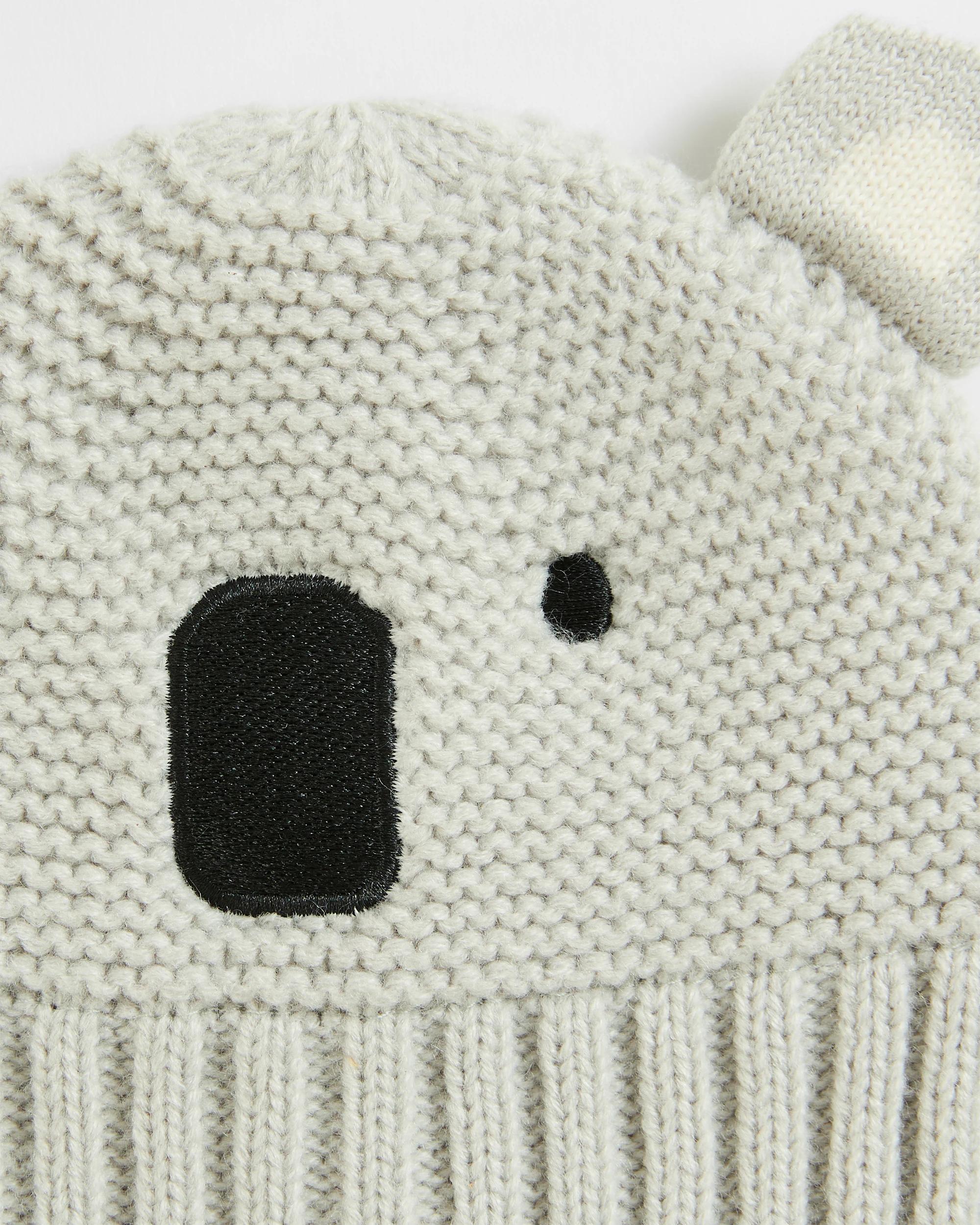 2 Target Baby Embroidered Koala Beanie GREY, 2 of 2