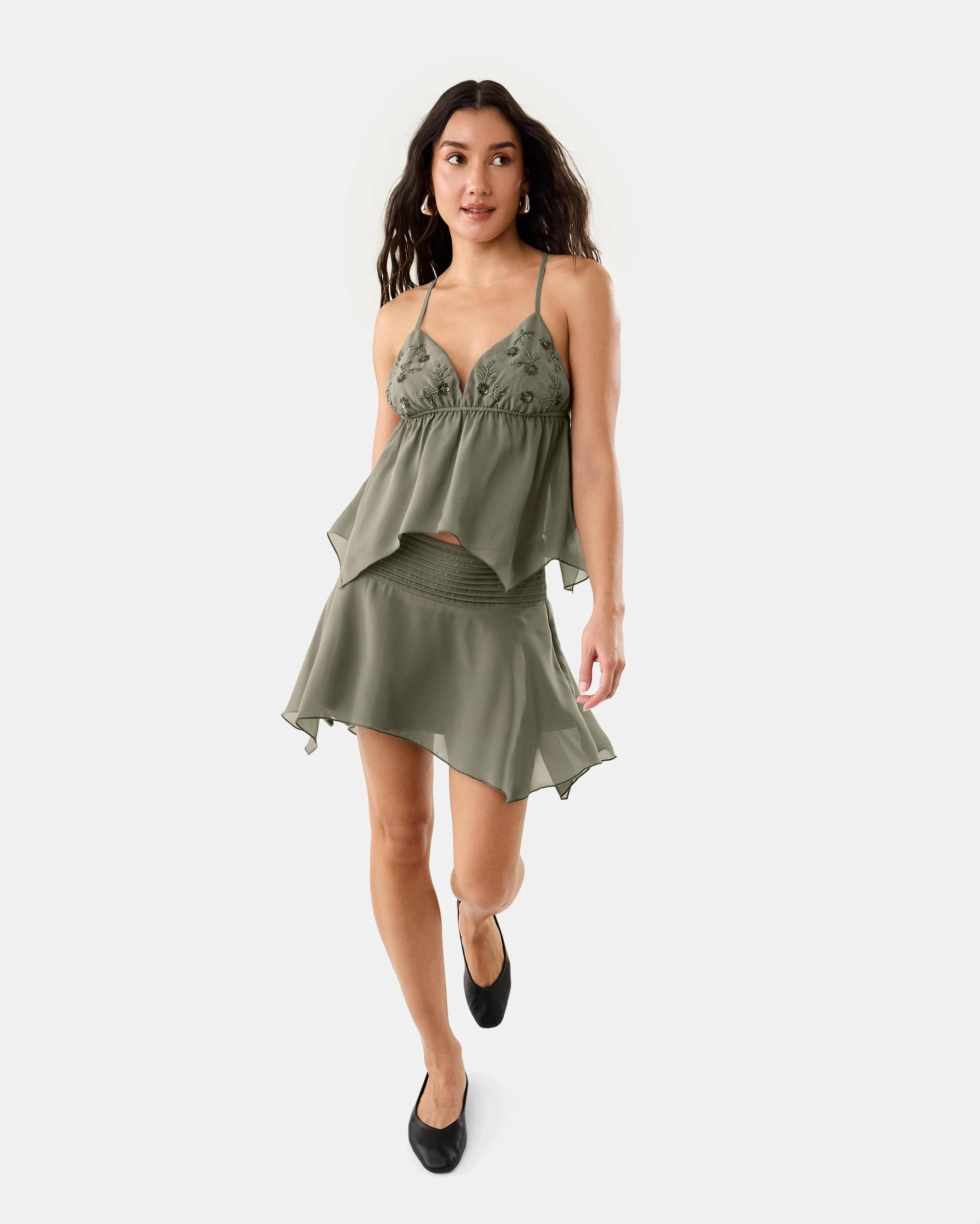 2 Sleeveless Beaded V-Neck Camisole Overland, 2 of 10