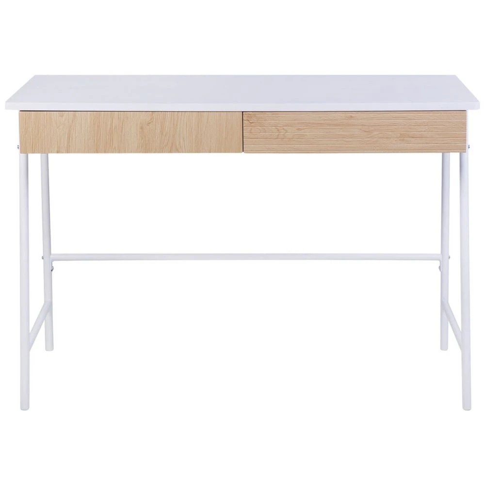 3 Studymate Vinci 2 Drawer Desk Oak and White Desks, Tables and Workstations, 3 of 10