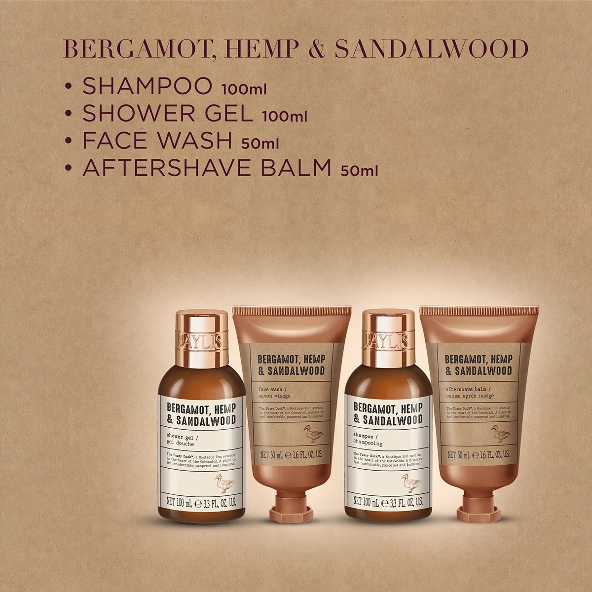 3 Baylis and Harding The Fuzzy Duck Luxury Wash Bag Set - Bergamot, Hemp and Sandalwood, 3 of 4
