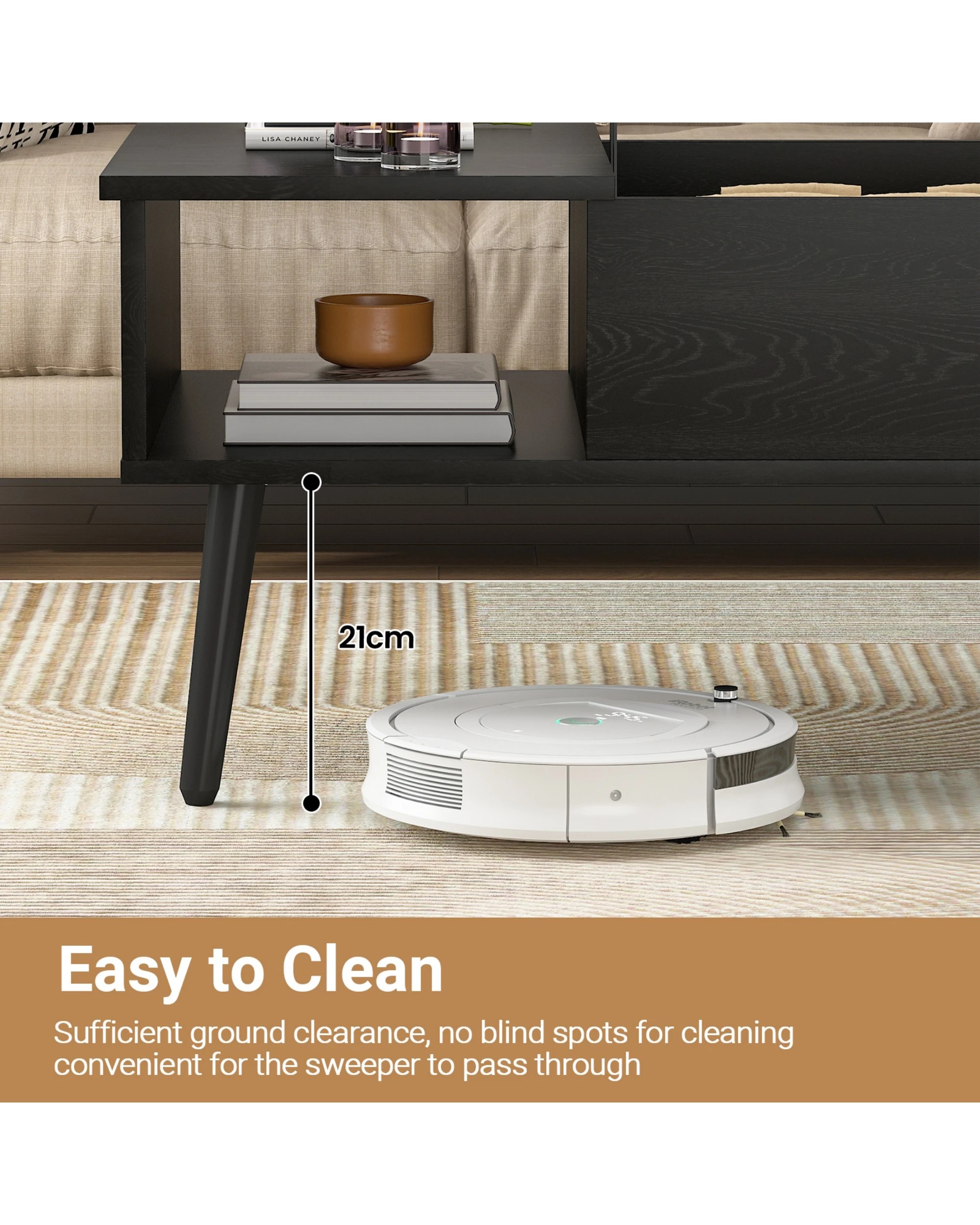 6 Advwin Lift Up Top Coffee Table Side Table w/ Hidden Storage & Shelf Black, 6 of 8