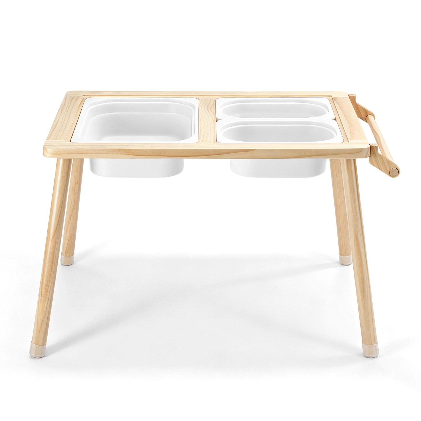 4 Ausway Kids Wooden Montessori Sensory Play Activity Table with Art Board, Storage Bins & Creative Learning, 4 of 6