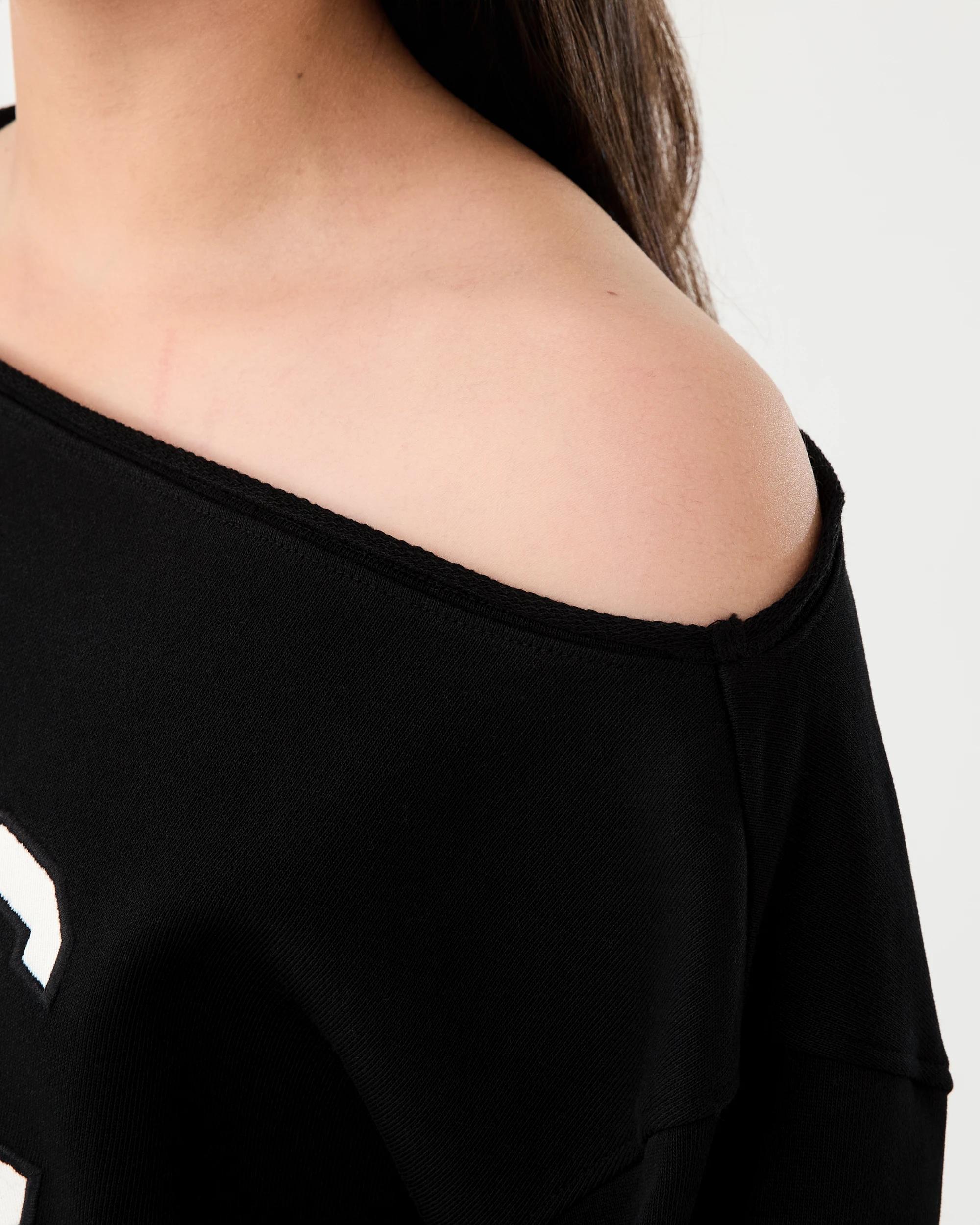 5 Off Shoulder Sweatshirt Black Nyc, 5 of 9