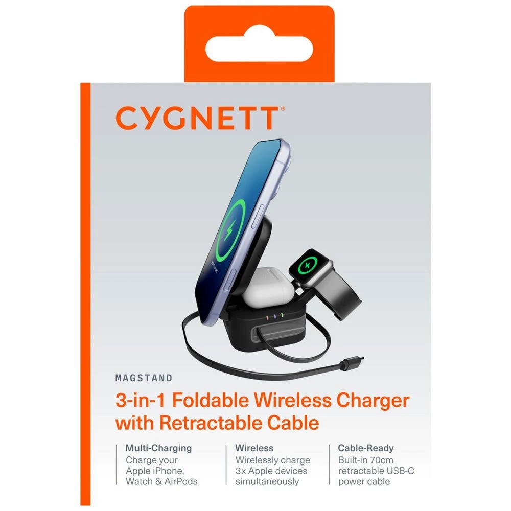 5 Cygnett ChargeBase 3 in 1 Wireless Charger w/ USB-C, 5 of 5