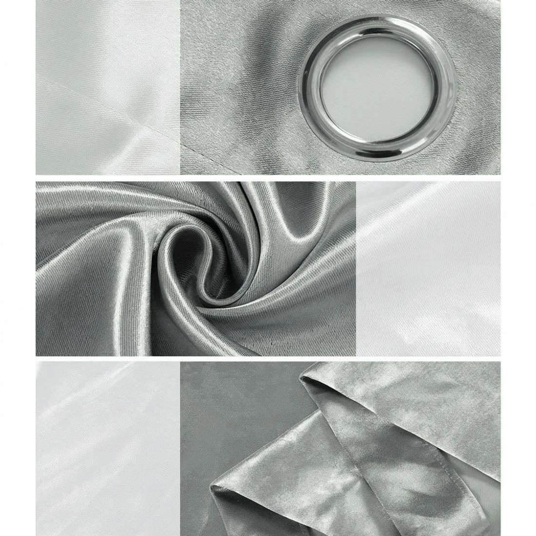 5 Artiss 2X Blockout Curtains Eyelet 180x213cm Shine - Grey, 5 of 6