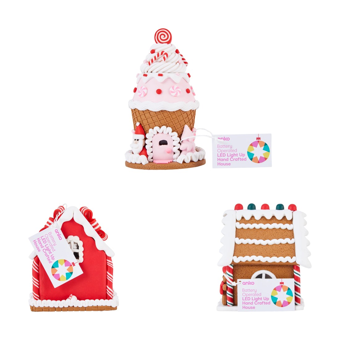 7 Battery Operated LED Light Up Hand Crafted House - Assorted, 7 of 7