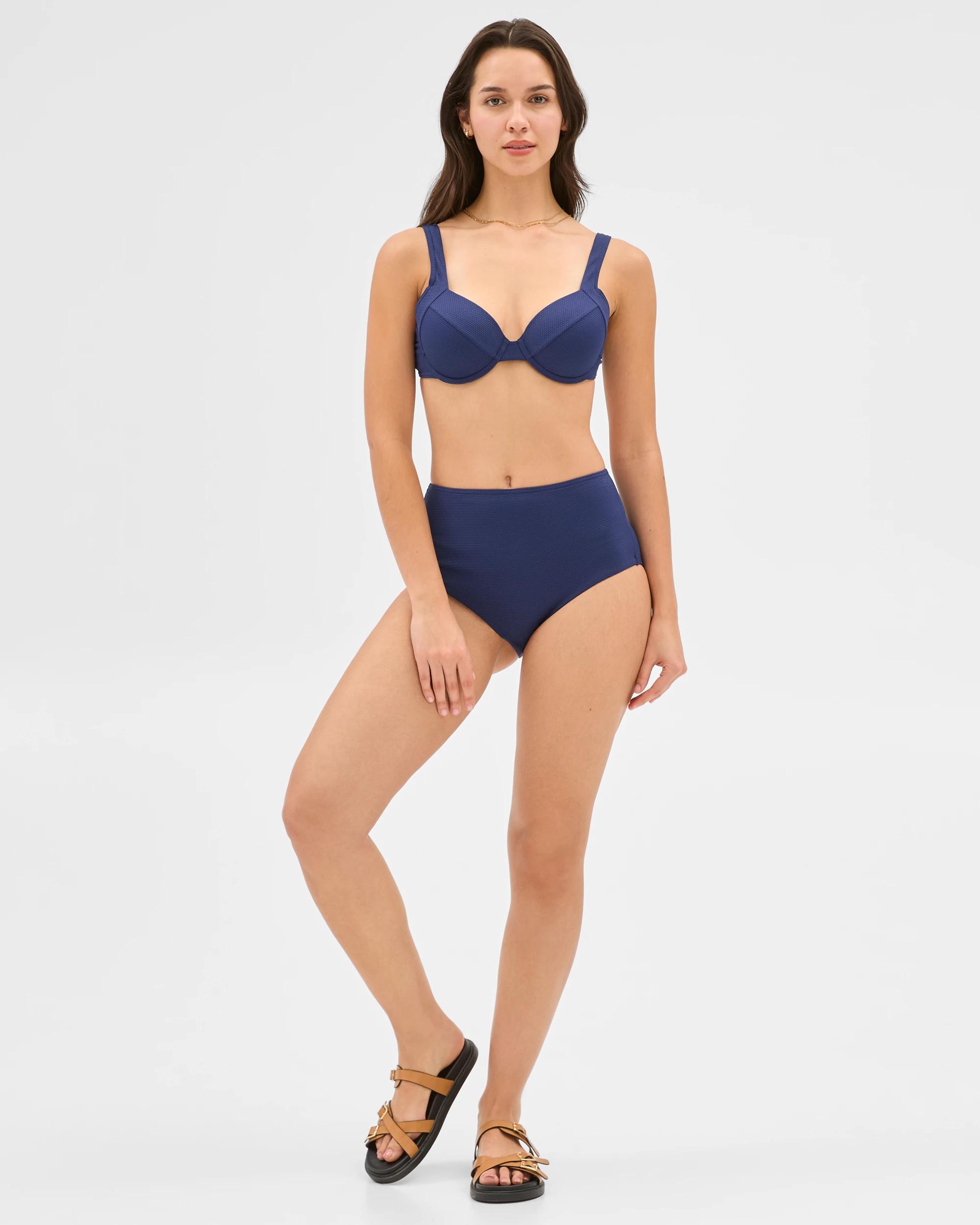 2 Target Balconette Honeycomb Underwire Bikini Top - Shape Your Body FRENCH NAVY, 2 of 7