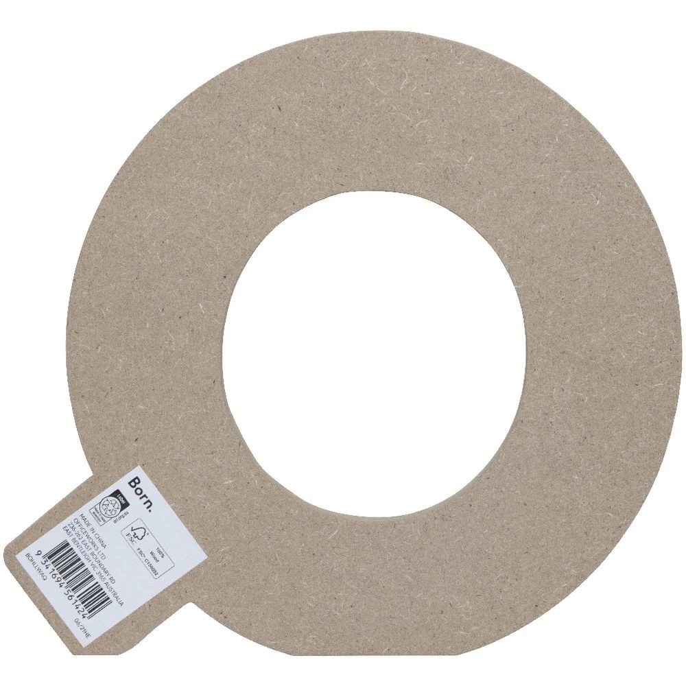 2 Born Wooden Alphabet Letter Q 20cm, 2 of 3