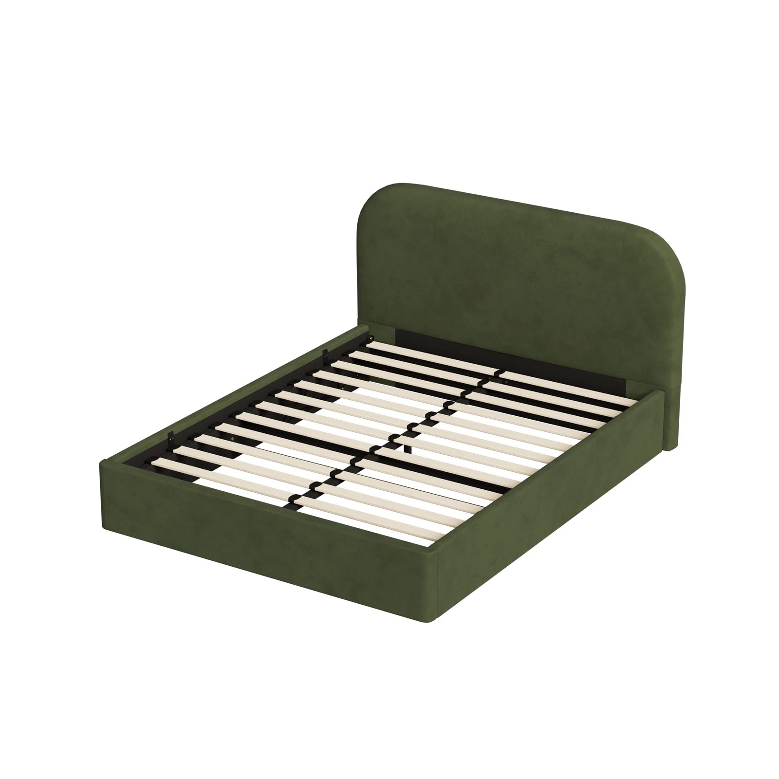 8 Oikiture Double Bed Frame with Gas Lift Storage Mattress Base Velvet - Green, 8 of 8