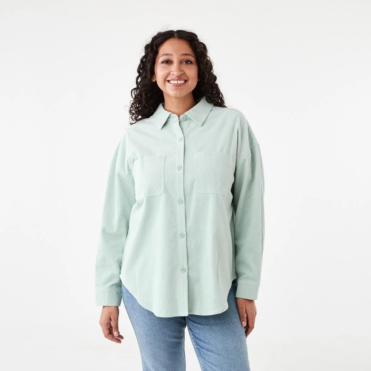 2 Long Sleeve Corduroy Shirt Seafoam, 2 of 8