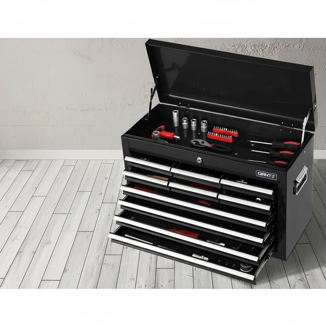 4 Giantz 10 Drawer Tool Box Cabinet Chest Toolbox Storage Garage Organiser - Black, 4 of 7