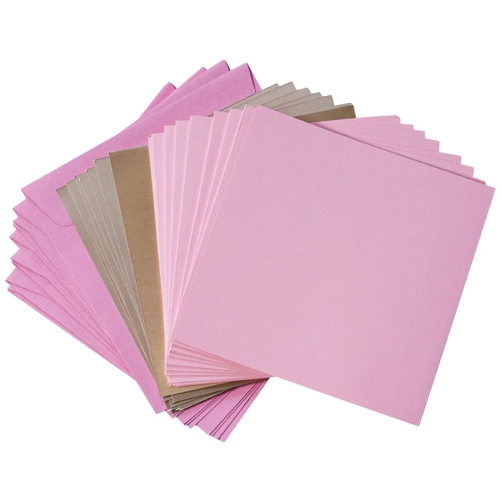 2 Qcut Square Folding Cards Set Azalea Pink Pastel/Rose Gold, 2 of 3