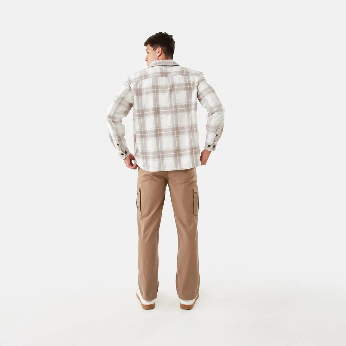 4 Long Sleeve Check Overshirt Bge Check, 4 of 7