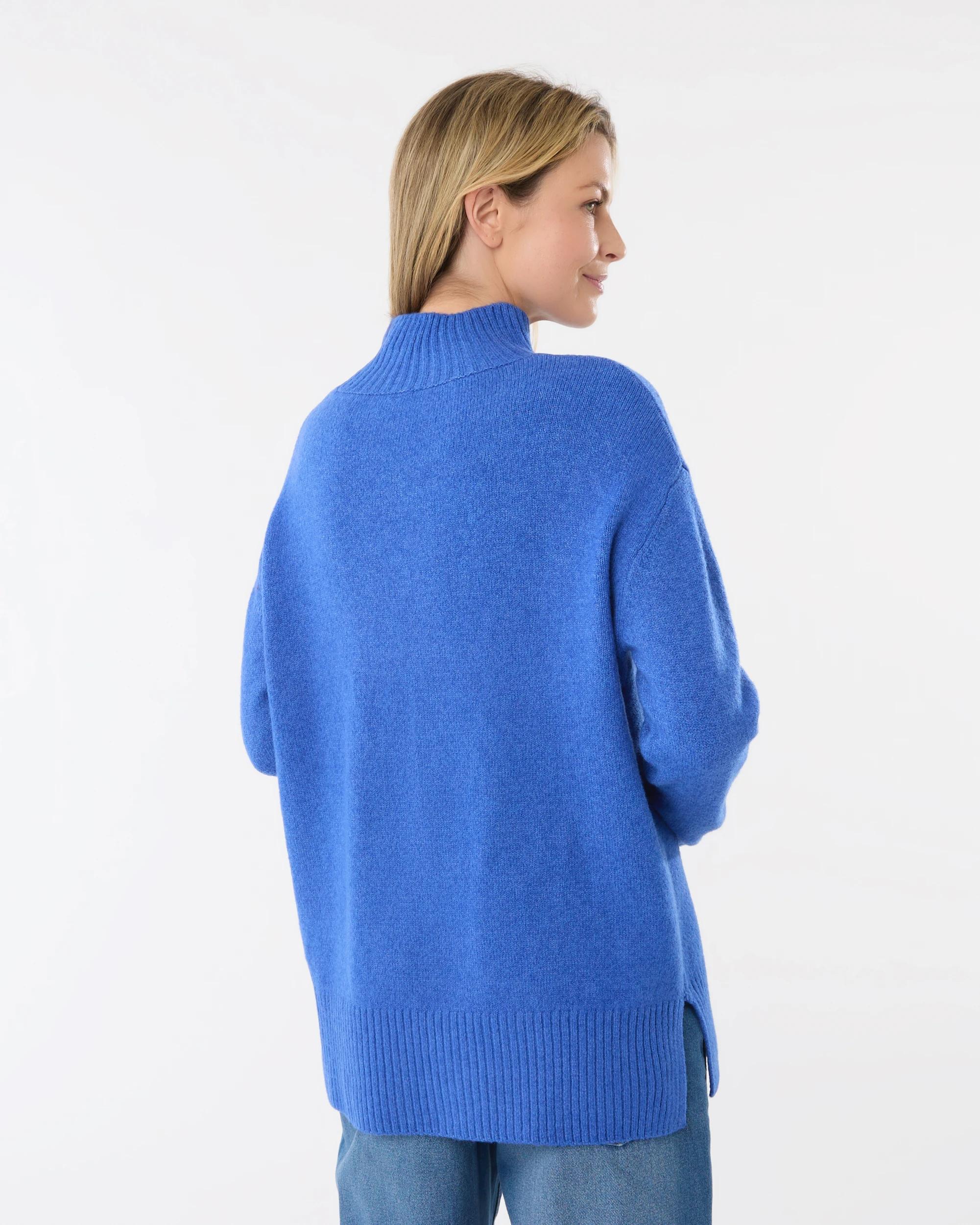 3 Funnel Split Hem Jumper Maj Blu, 3 of 6