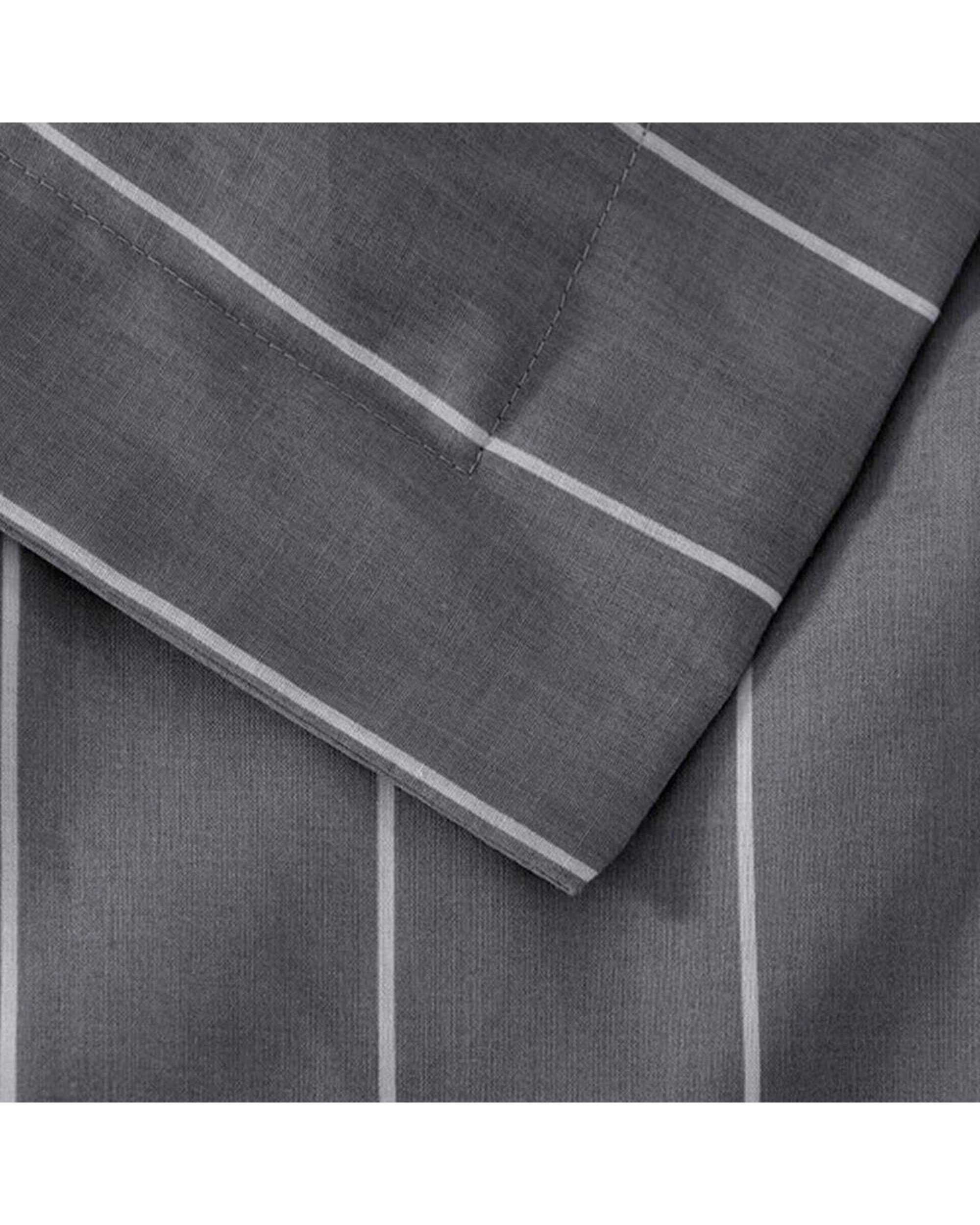 4 Jason Commercial Studio Stripe Quilt Cover Set Slate 165x210cm - Pattern, 4 of 4