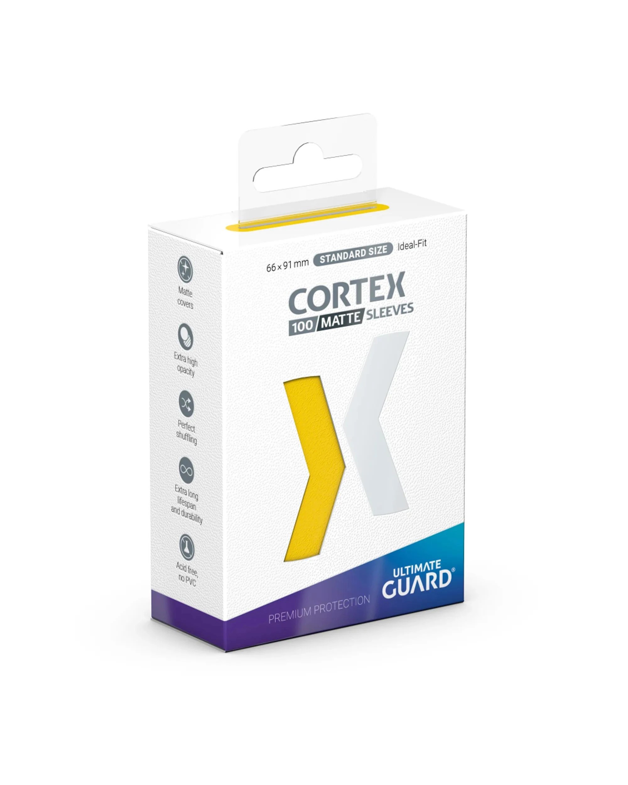 1 Ultimate Guard Cortex Standard Sleeves 100 Pack - Matte Yellow - Yellow, 1 of 2