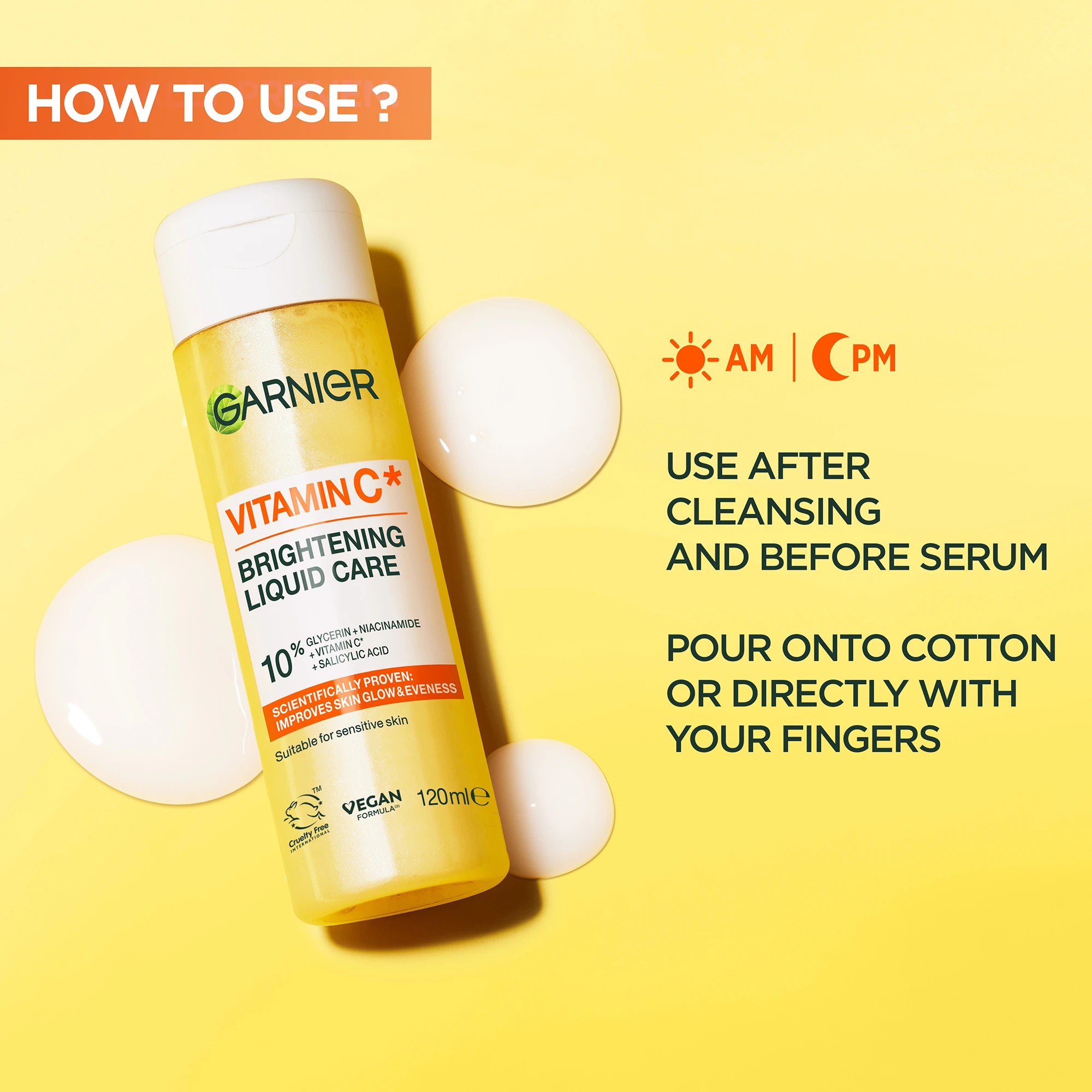 4 Garnier Vitamin C Brightening Liquid Care 120ml - 10% Vitamin C, Glycerin, Niacinamide and Salicylic Acid, 4 of 5
