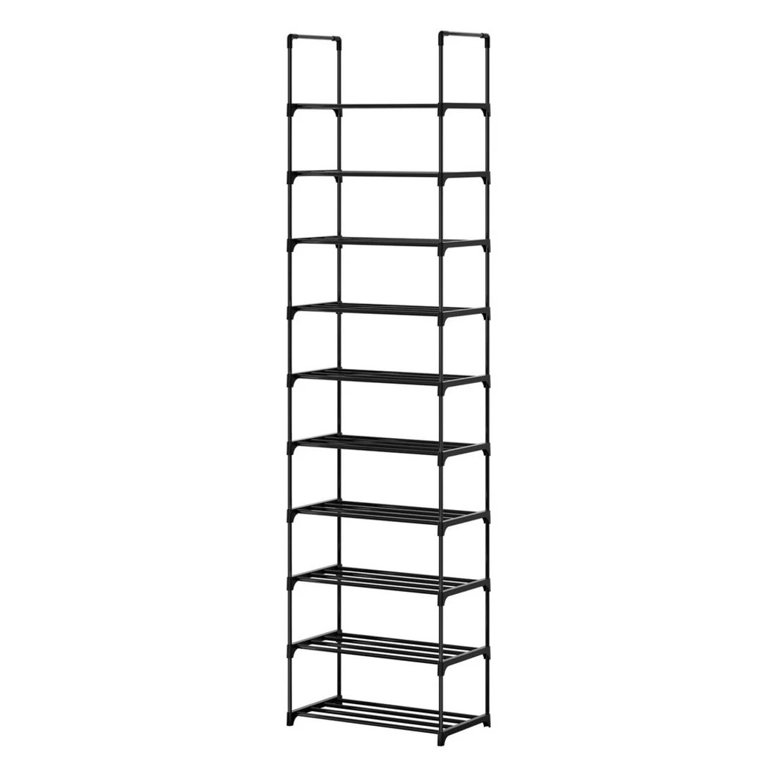 3 Artiss Shoe Rack Diy Stackable 10-tier Entryway Closet Organizer Space Saving Sturdy Easy Assembly Bedside Table - Black, 3 of 8