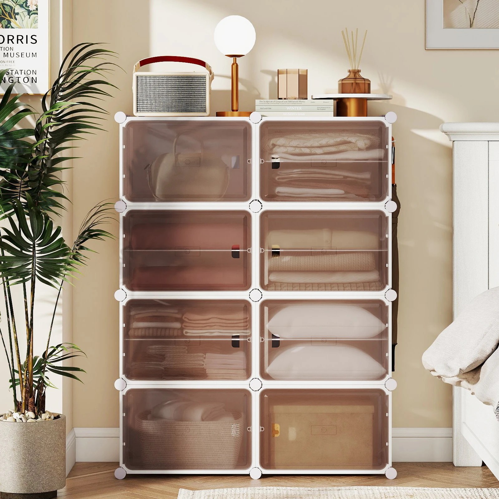 3 Costway Shoe Rack 8 Tier Shoe Storage Cabinet w/Removable Shelves Hooks Closet Organizer, 3 of 5